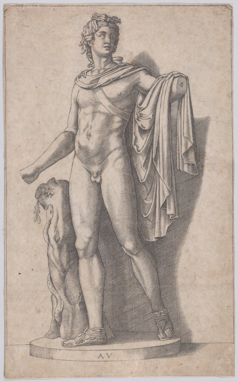 Apollo, n. 1514-36. tekijältä Agostino Veneziano