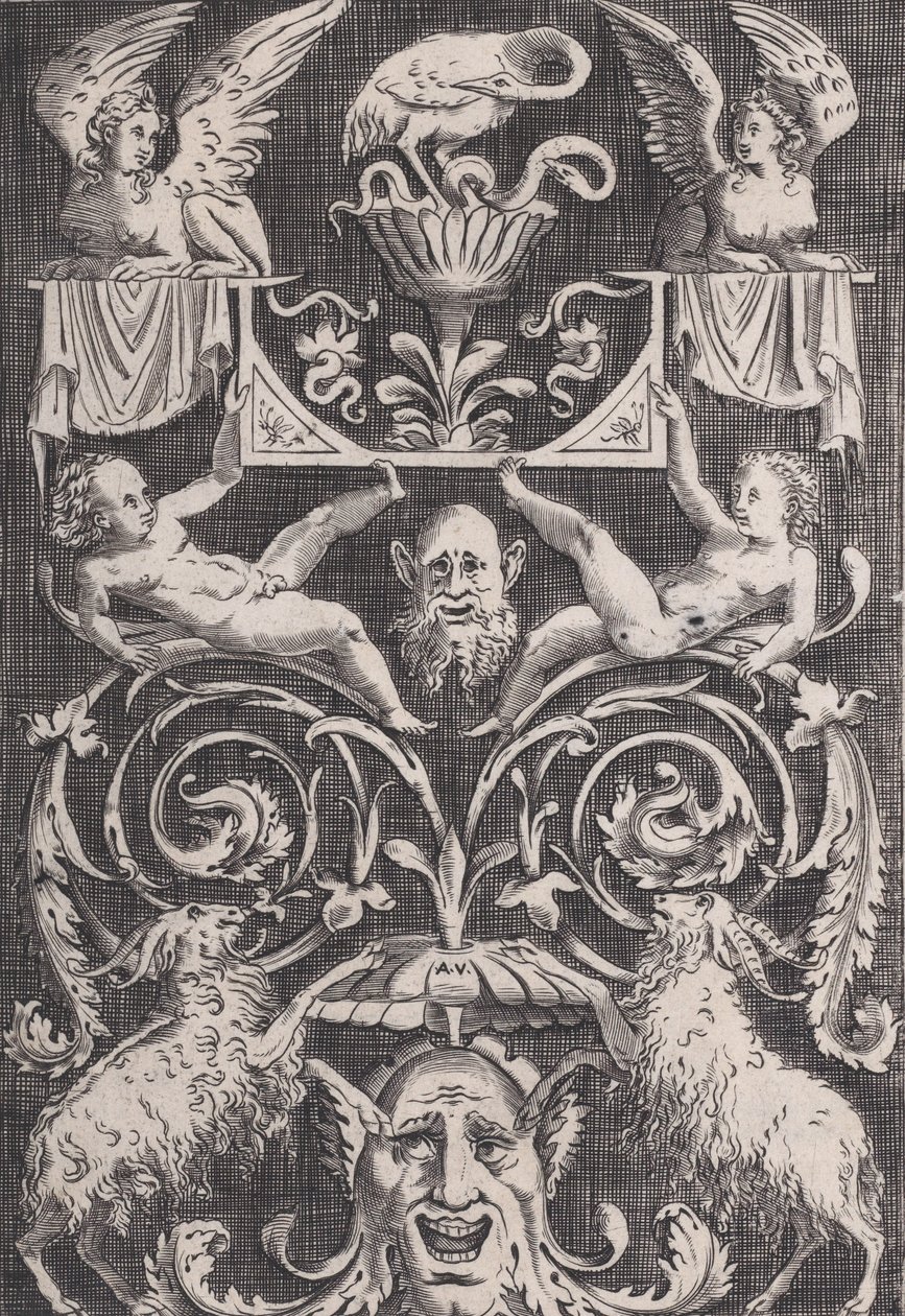 Koristepaneeli, n. 1514-36. tekijältä Agostino Veneziano