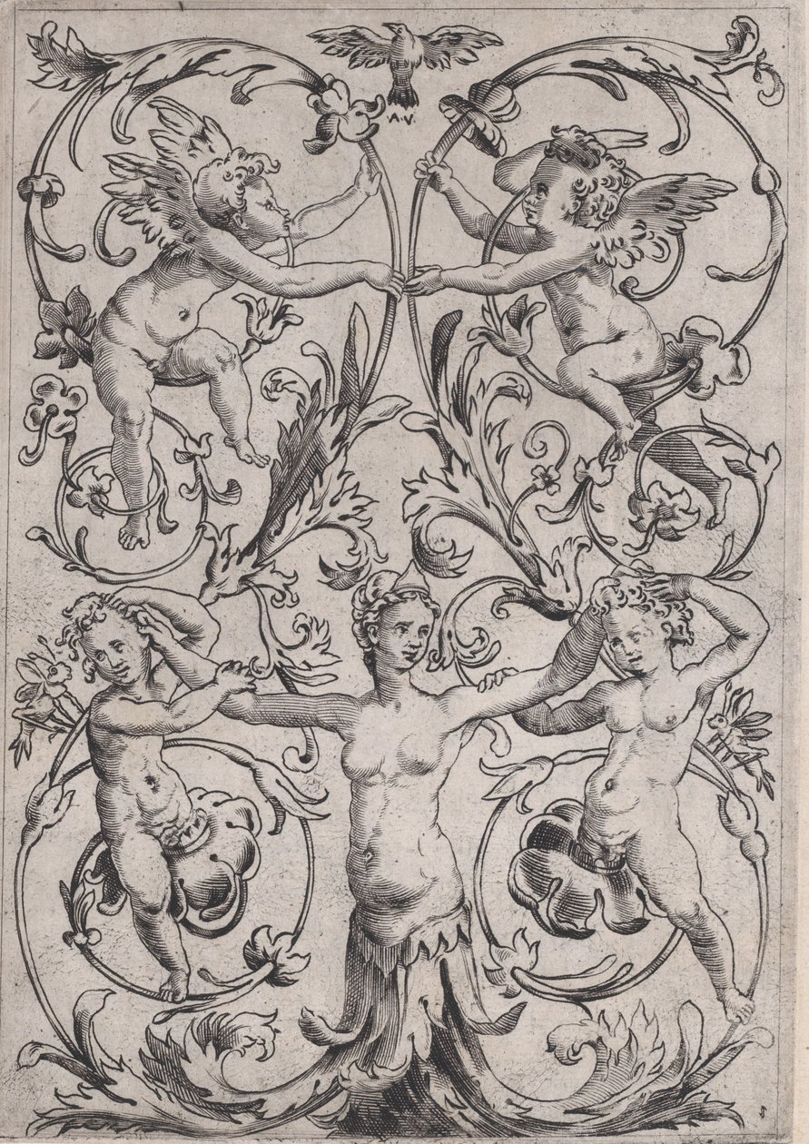 Koristepaneeli, n. 1514-36. tekijältä Agostino Veneziano