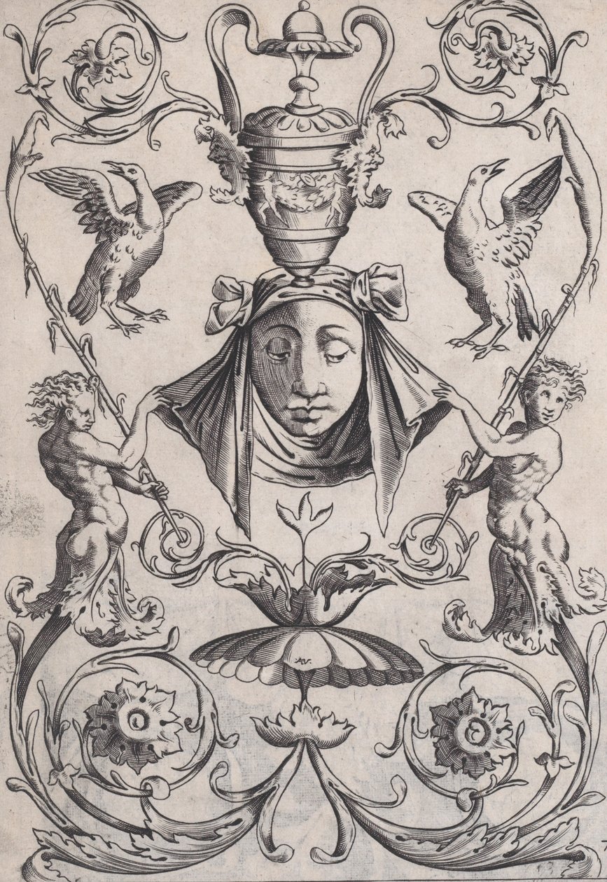 Koristepaneeli, n. 1514-36. tekijältä Agostino Veneziano