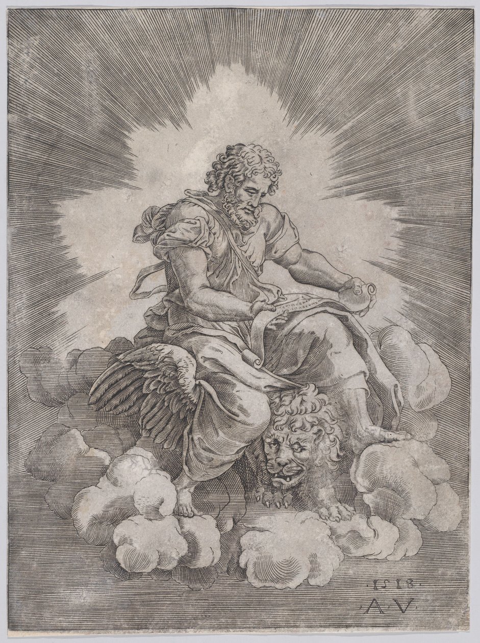 Pyhä Markus, päivätty 1518. tekijältä Agostino Veneziano