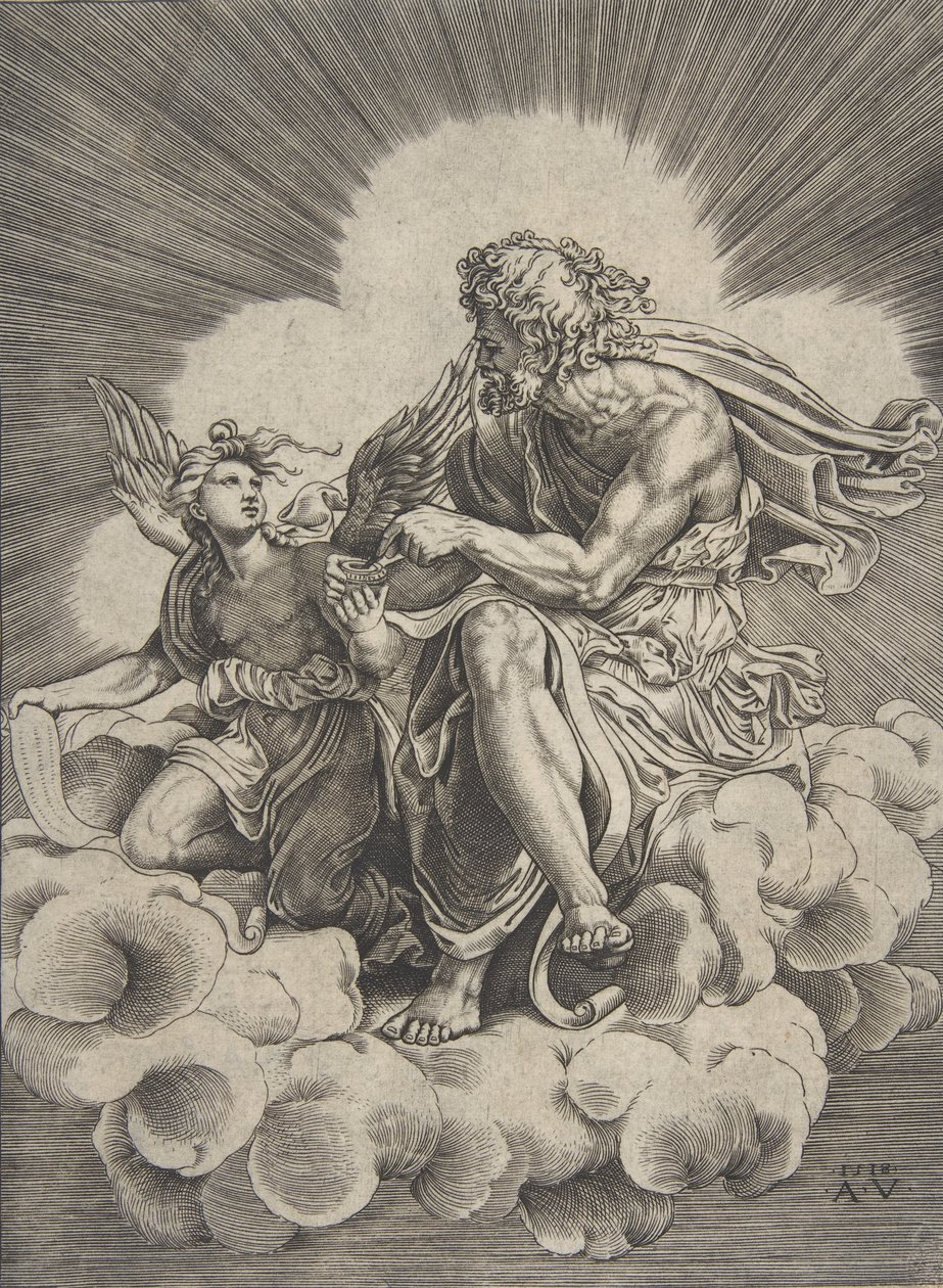 Pyhä Matteus, päivätty 1518. tekijältä Agostino Veneziano