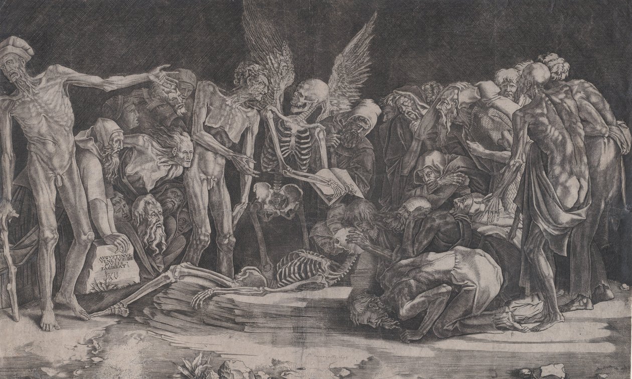 Luurangot, päivätty 1518. tekijältä Agostino Veneziano