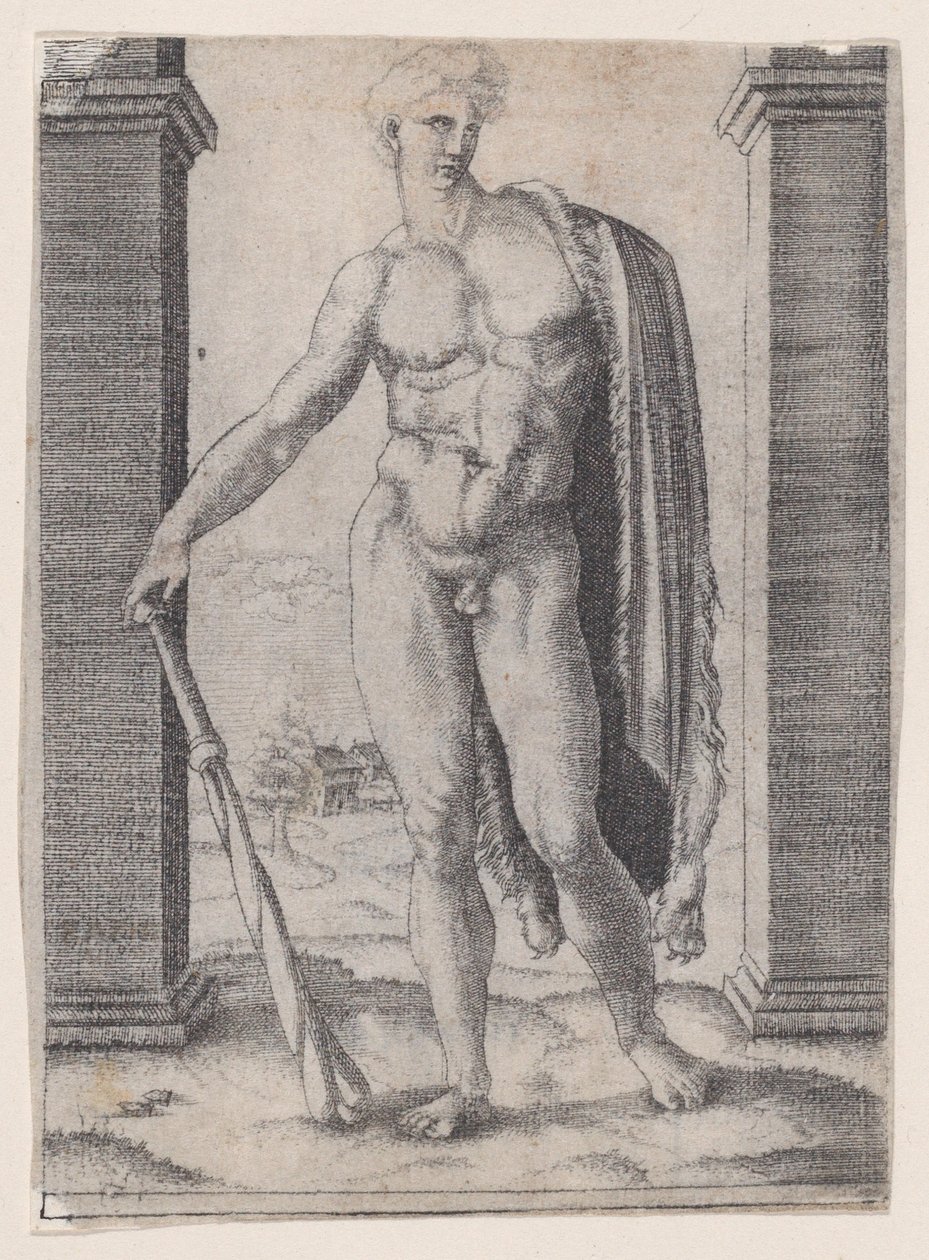 Nuori Hercules, n. 1514-36. tekijältä Agostino Veneziano
