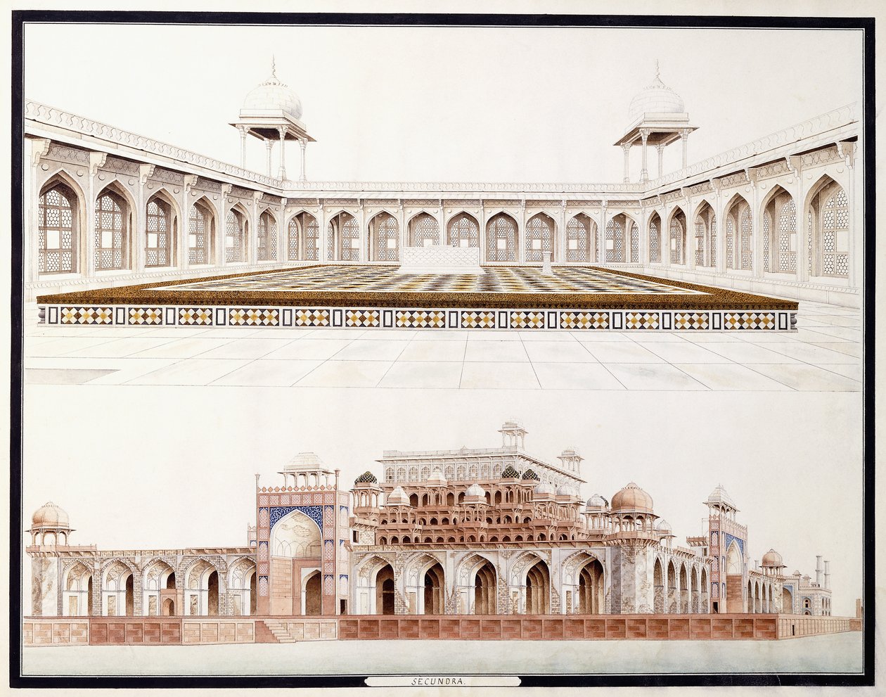 Secundra, noin 1815 tekijältä Agra School