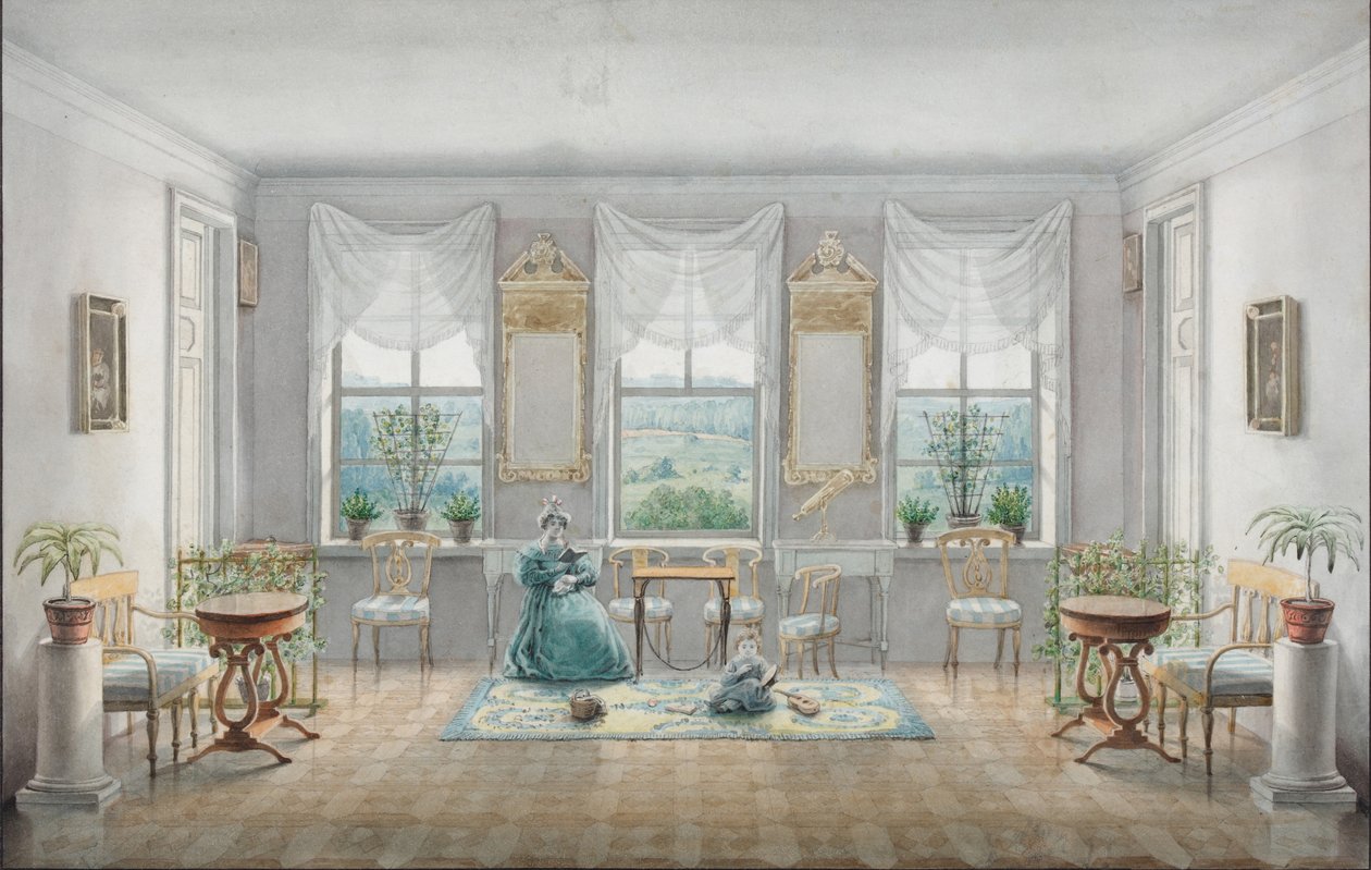 Gorkin kartanon salonki, 1831 tekijältä Agrafena Dmitrievna Blagovo