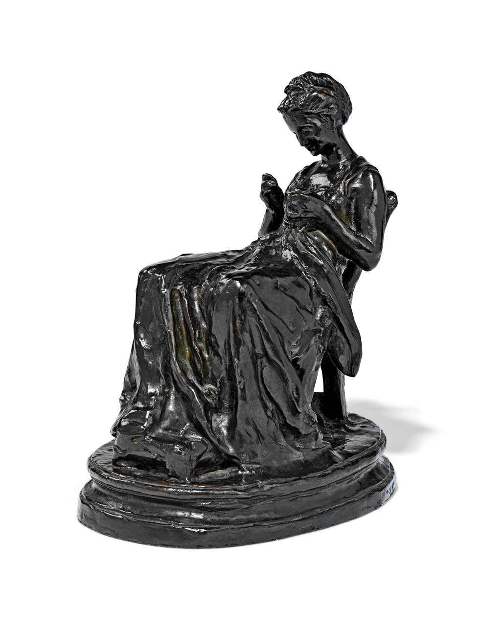 La Brodeuse, 1800-luvun loppu - 1900-luvun alku (pronssi) tekijältä Aime Jules Dalou