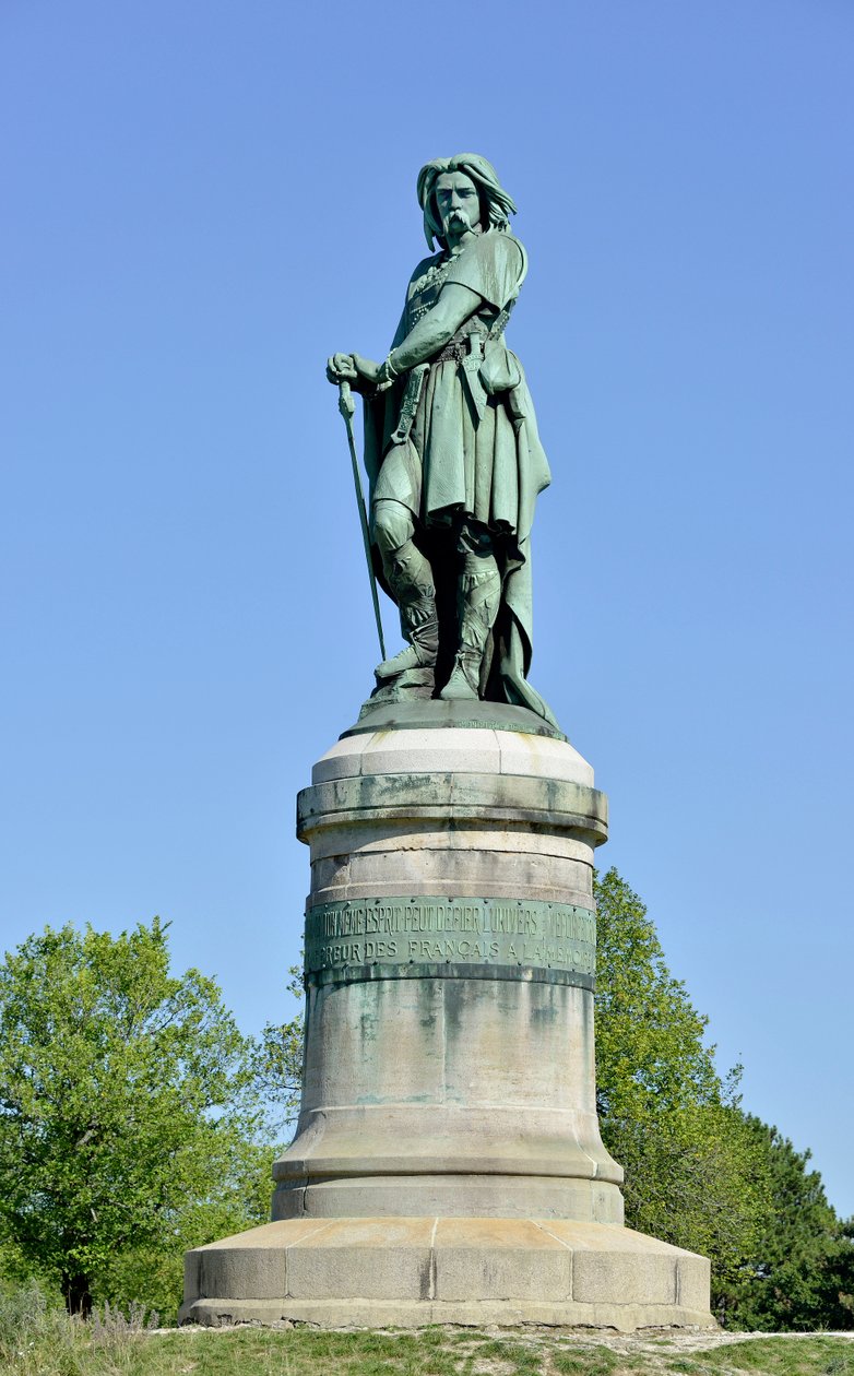 Vercingetorixin (72-46 eKr.), gallialaisen johtajan kolossaalinen patsas - veistos Millet Aimesta (1819-1891) 6,60 m korkea erige vuonna 1865 Mont Auxois