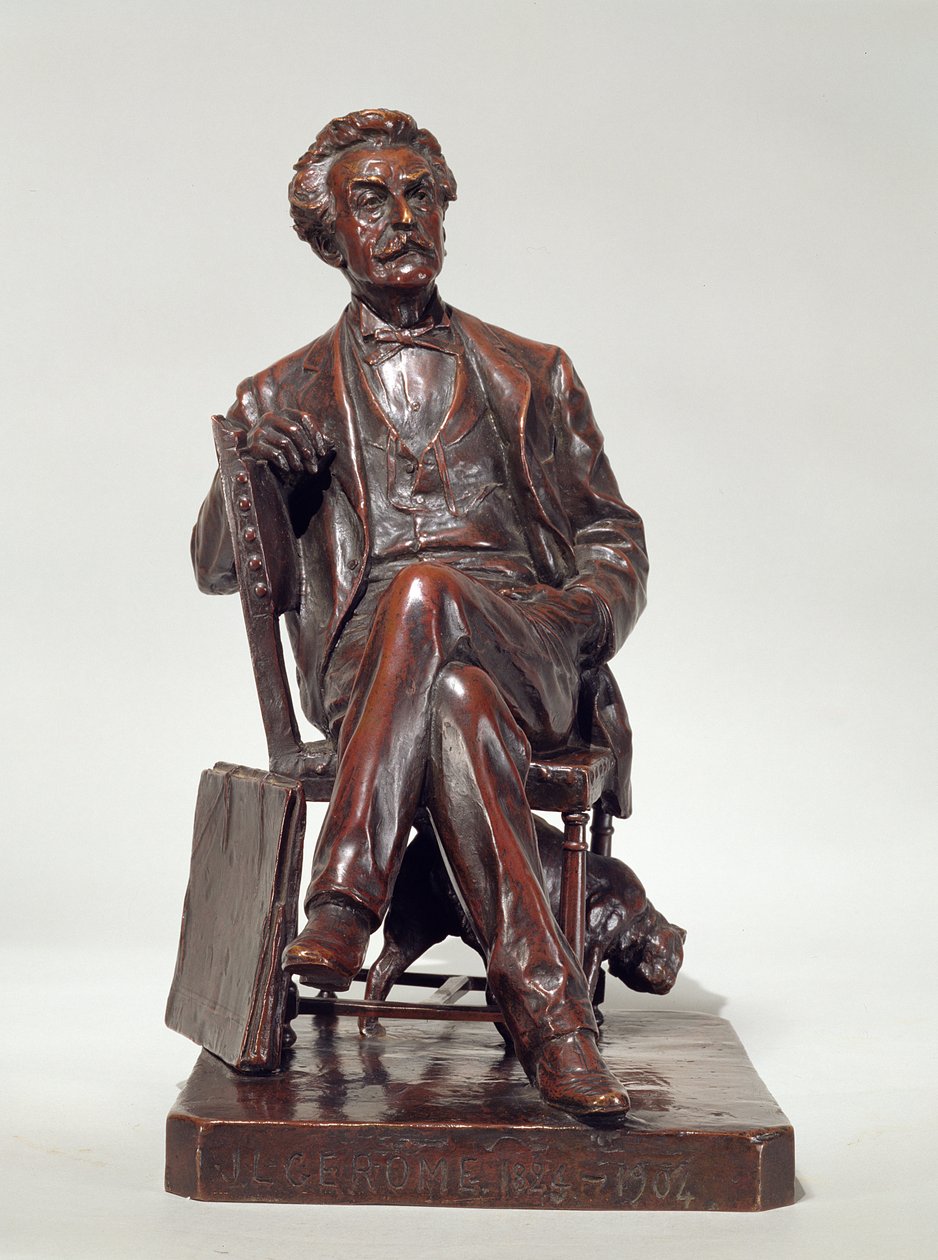 Istuva muotokuva Jean Leon Geromesta (1824-1904) 1904 (pronssi) tekijältä Aimé Nicolas Morot