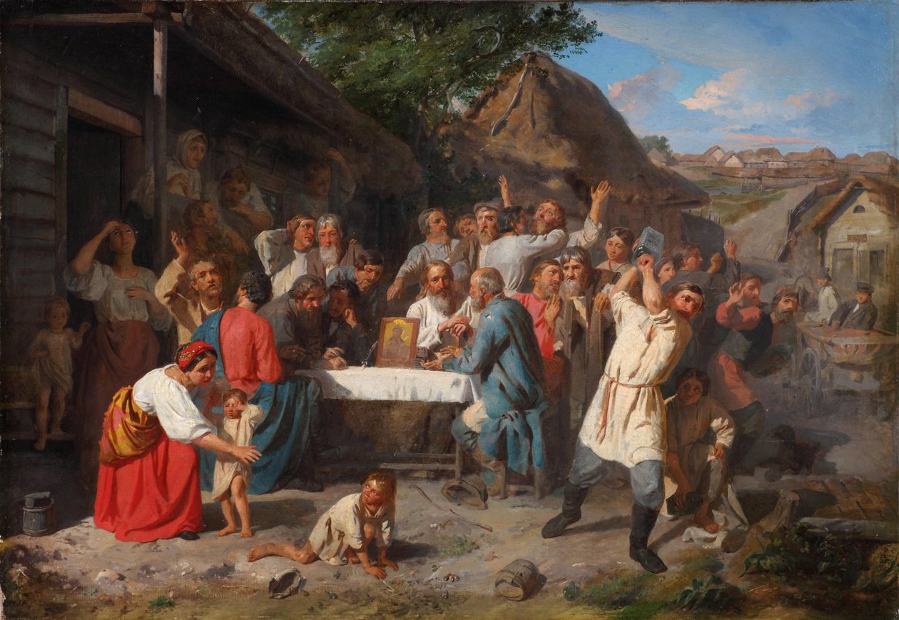 Maltillisuuden vala. The Temperance Society, 1860 tekijältä Akim Yegorovich Karneev