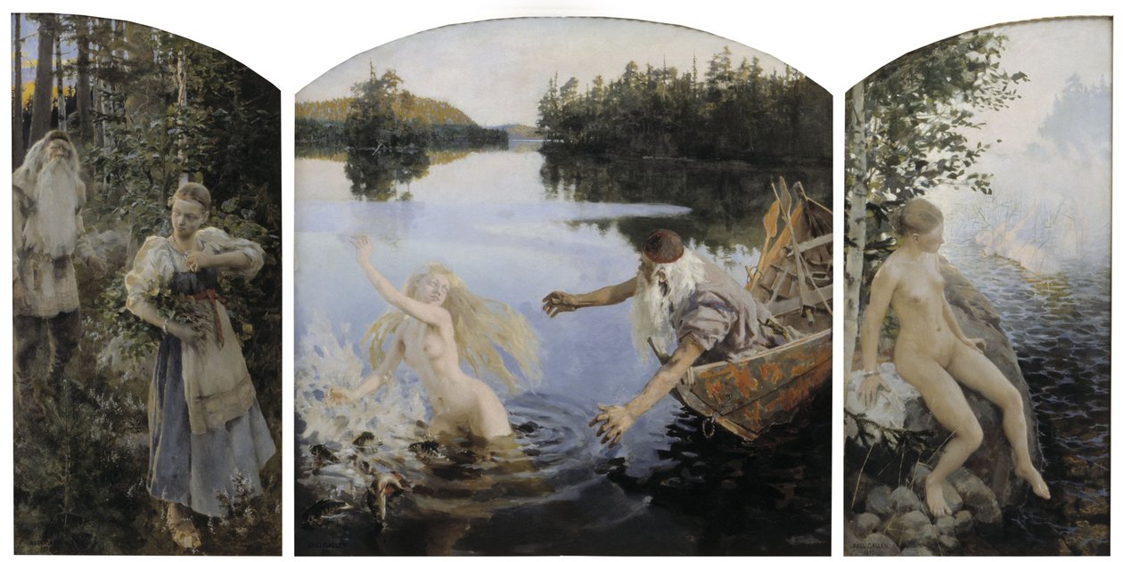 Aino -myytti, triptyykki tekijältä Akseli Gallen Kallela