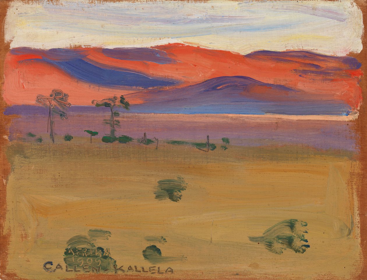 Auringonlasku savannilla tekijältä Akseli Gallen-Kallela