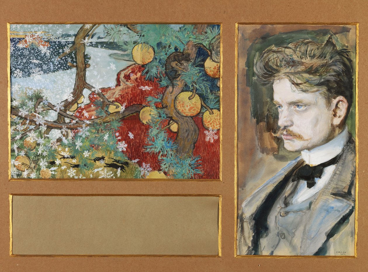 Saga Jean Sibelius ja fantasiamaisema, 1894 tekijältä Akseli Gallen Kallela