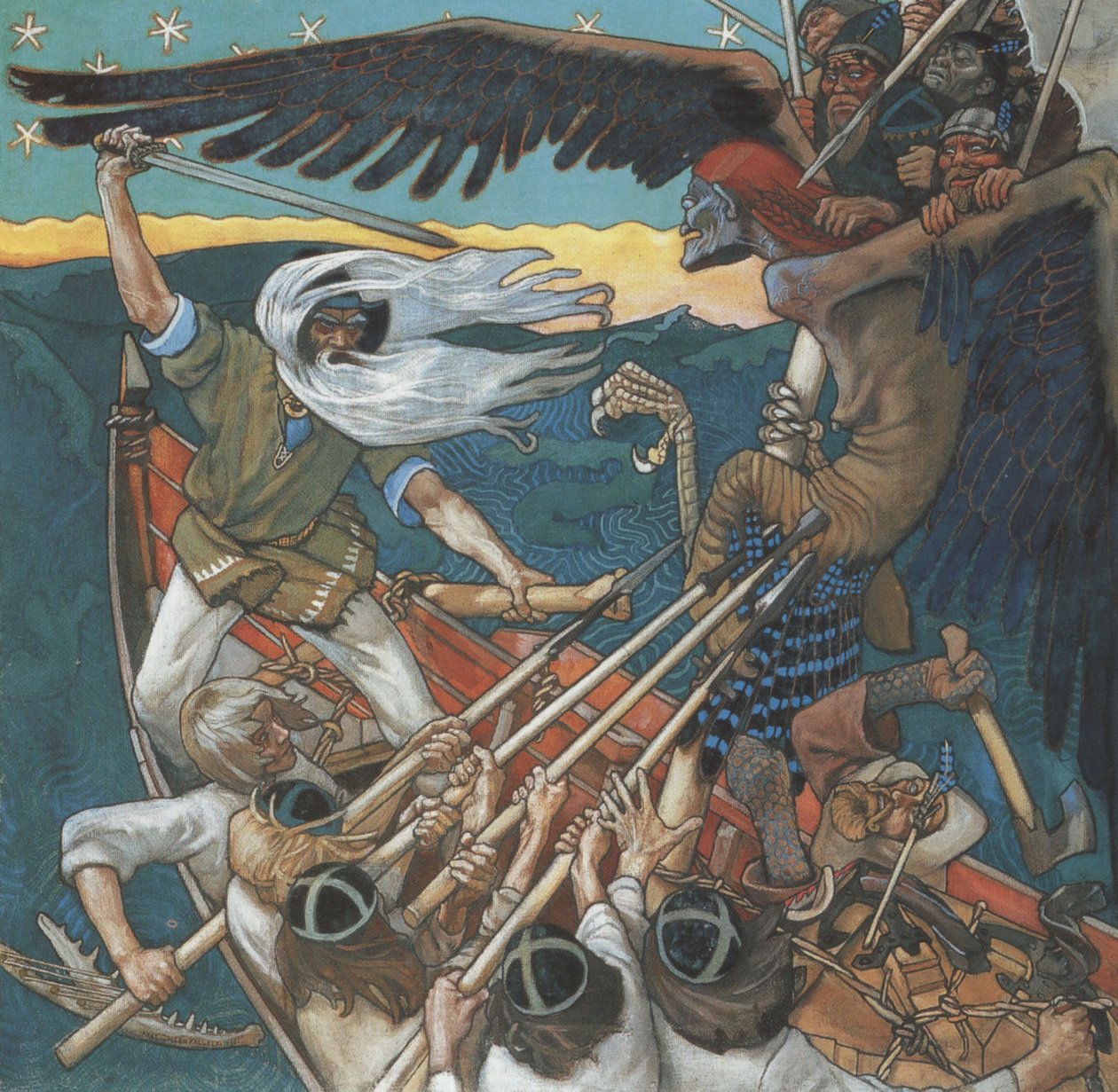 Sammon puolustus, 1896 tekijältä Akseli Gallen Kallela