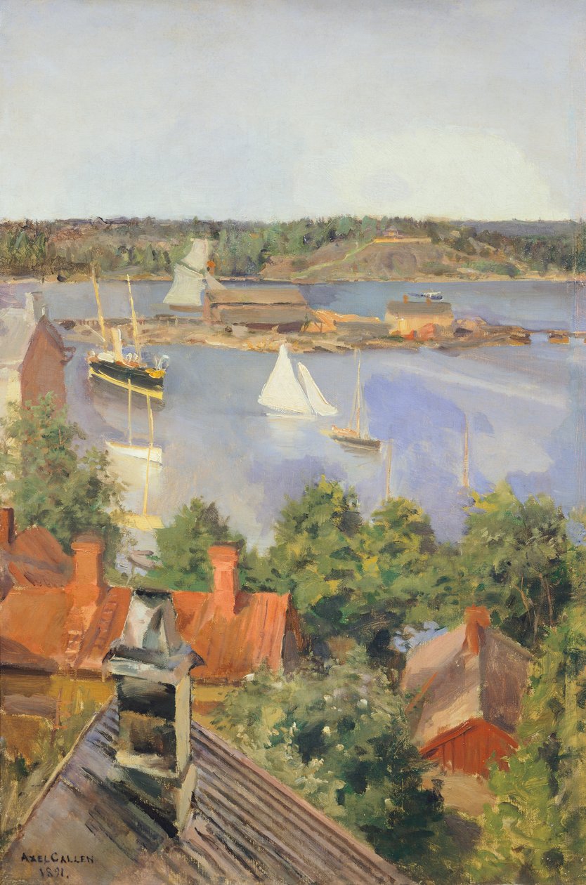 North Harbor, Helsinki by Akseli Gallen-Kallela, Finland 19th century tekijältä Akseli Valdemar Gallen Kallela