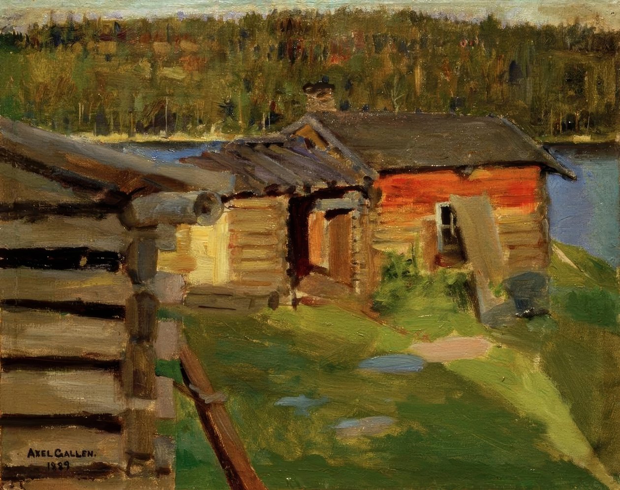 Der Ekola-Hof im Abendlicht tekijältä Akseli Valdemar Gallen Kallela