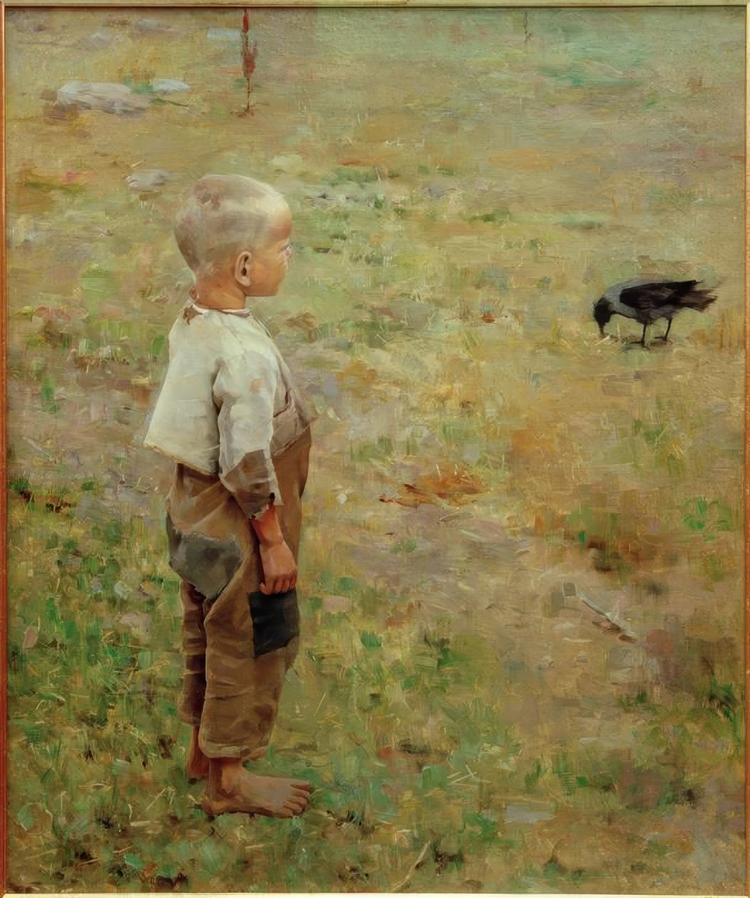 Knabe und Krähe tekijältä Akseli Valdemar Gallen Kallela