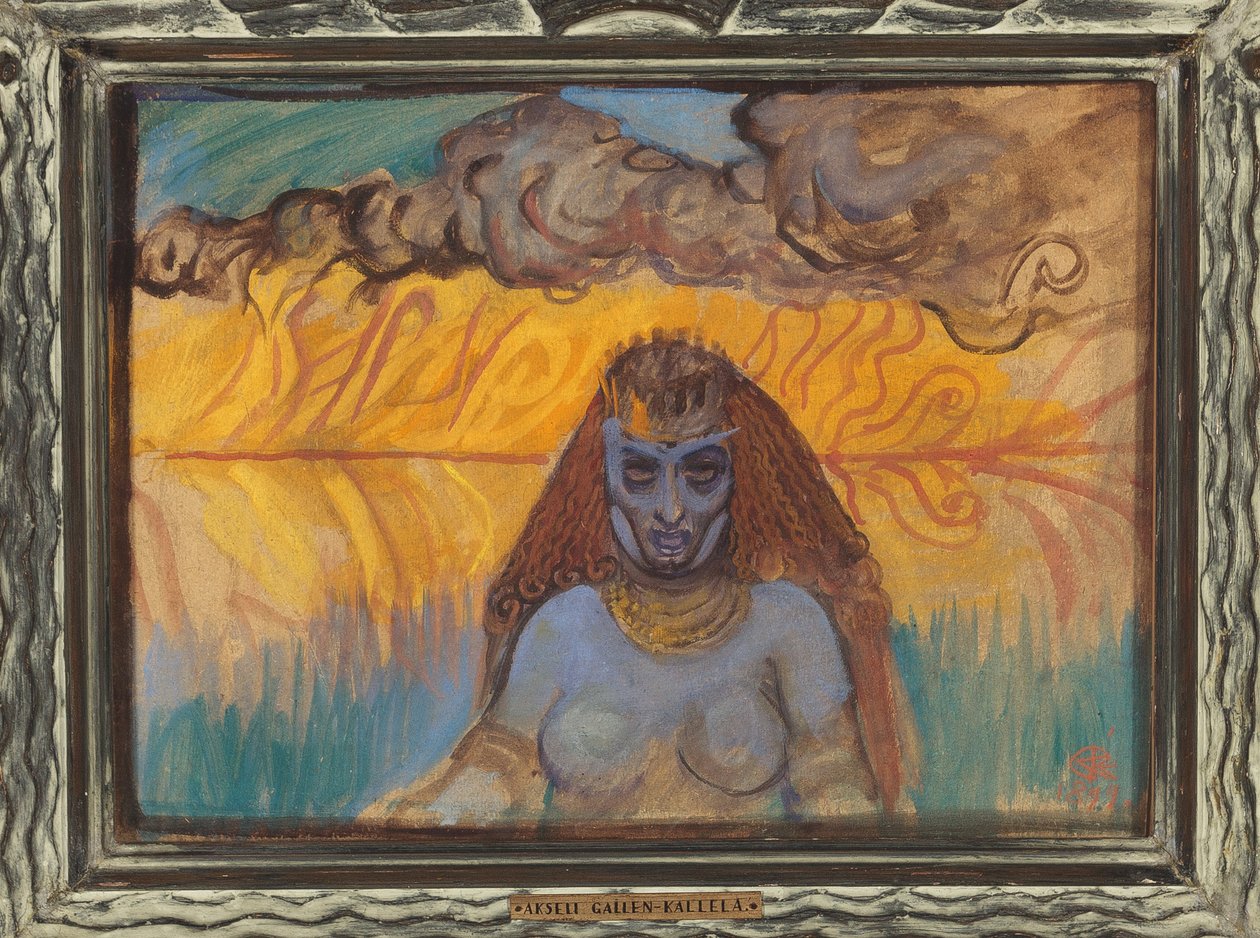 La femme babylonienne - The Babylonian woman - Akseli Gallen-Kallela (1865-1931). Gouache on cardboard tekijältä Akseli Valdemar Gallen Kallela