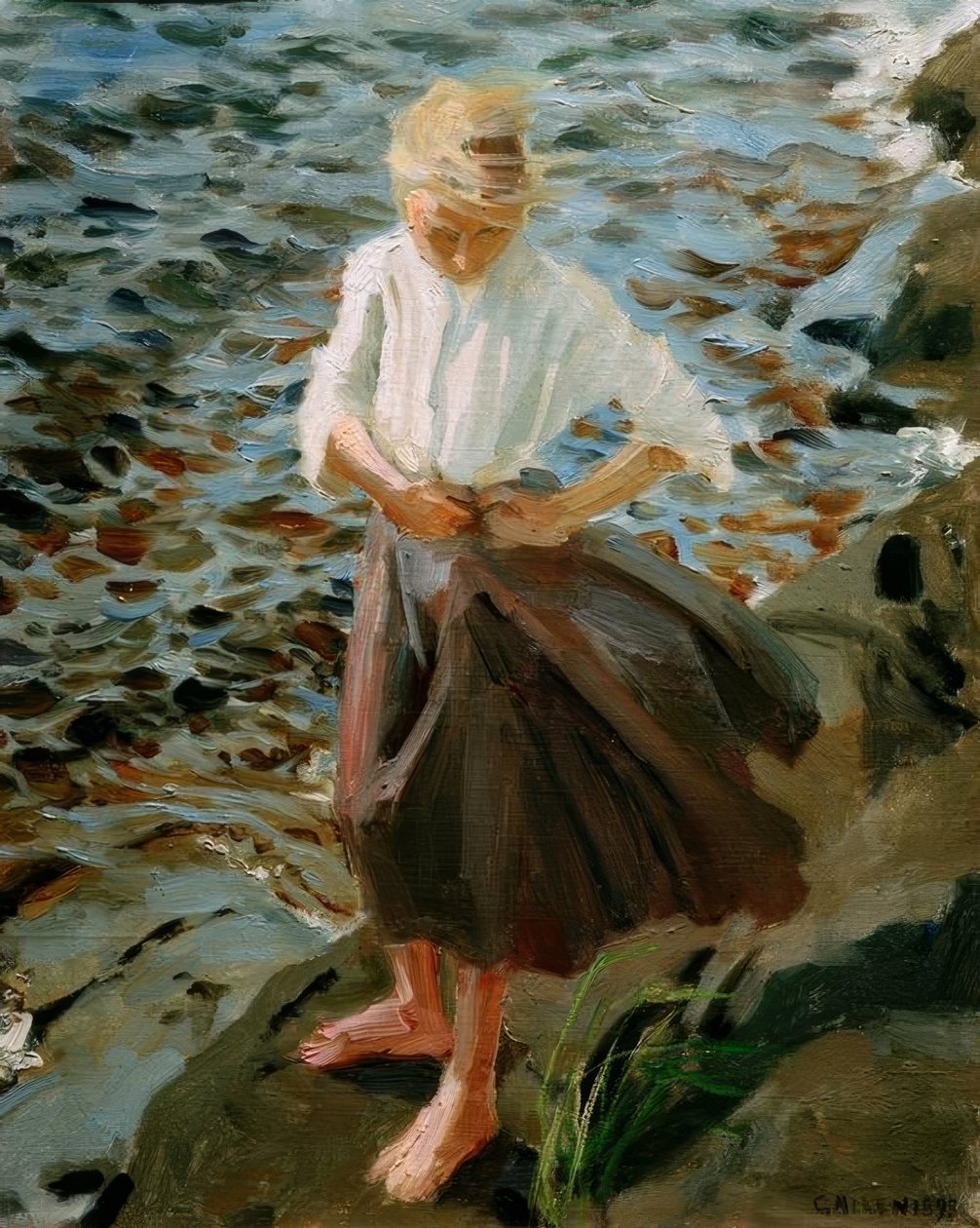 Mädchen im Wind tekijältä Akseli Valdemar Gallen Kallela