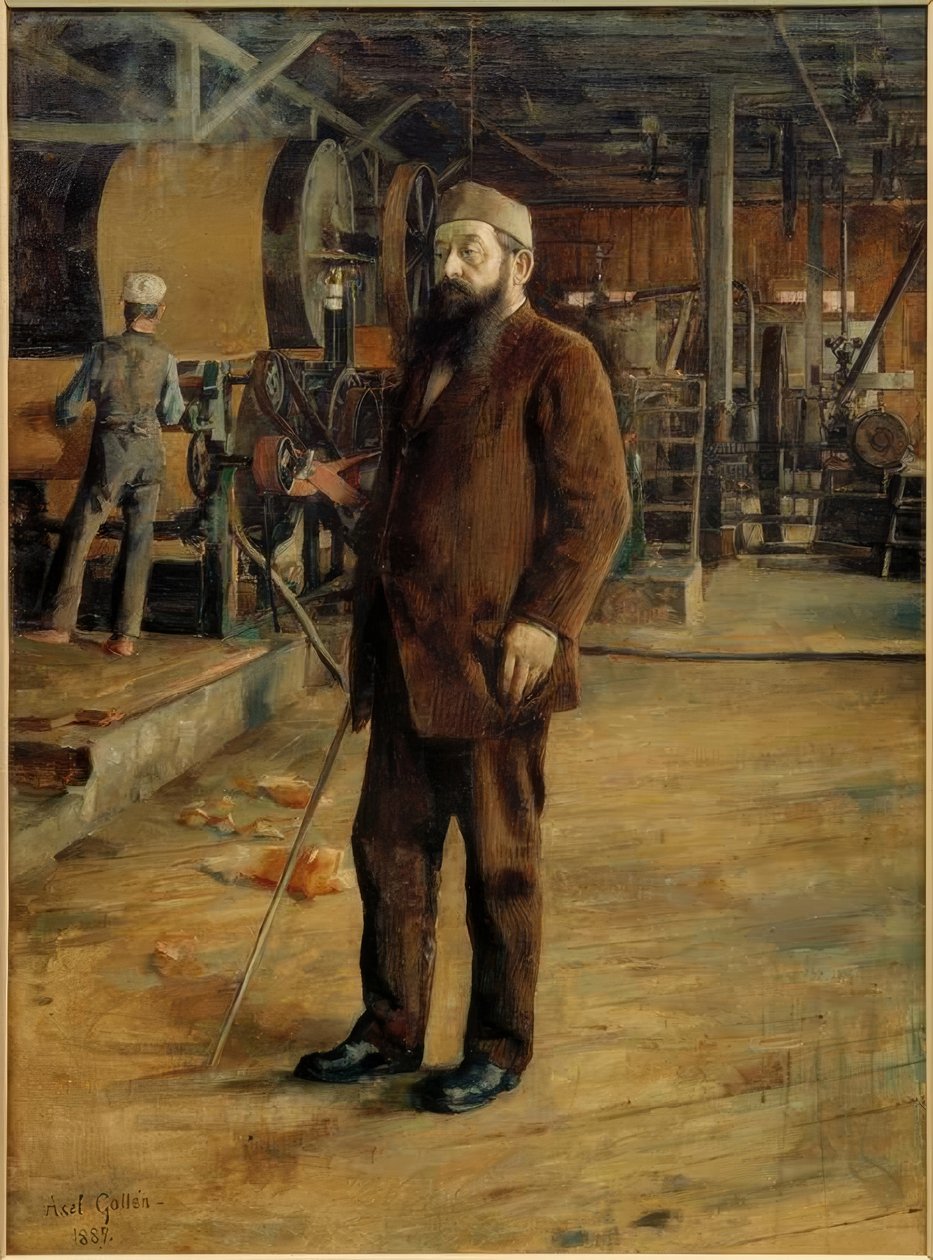 Teollisuudenharjoittaja Gustav Adolf Serlachiuksen muotokuva. tekijältä Akseli Valdemar Gallen Kallela