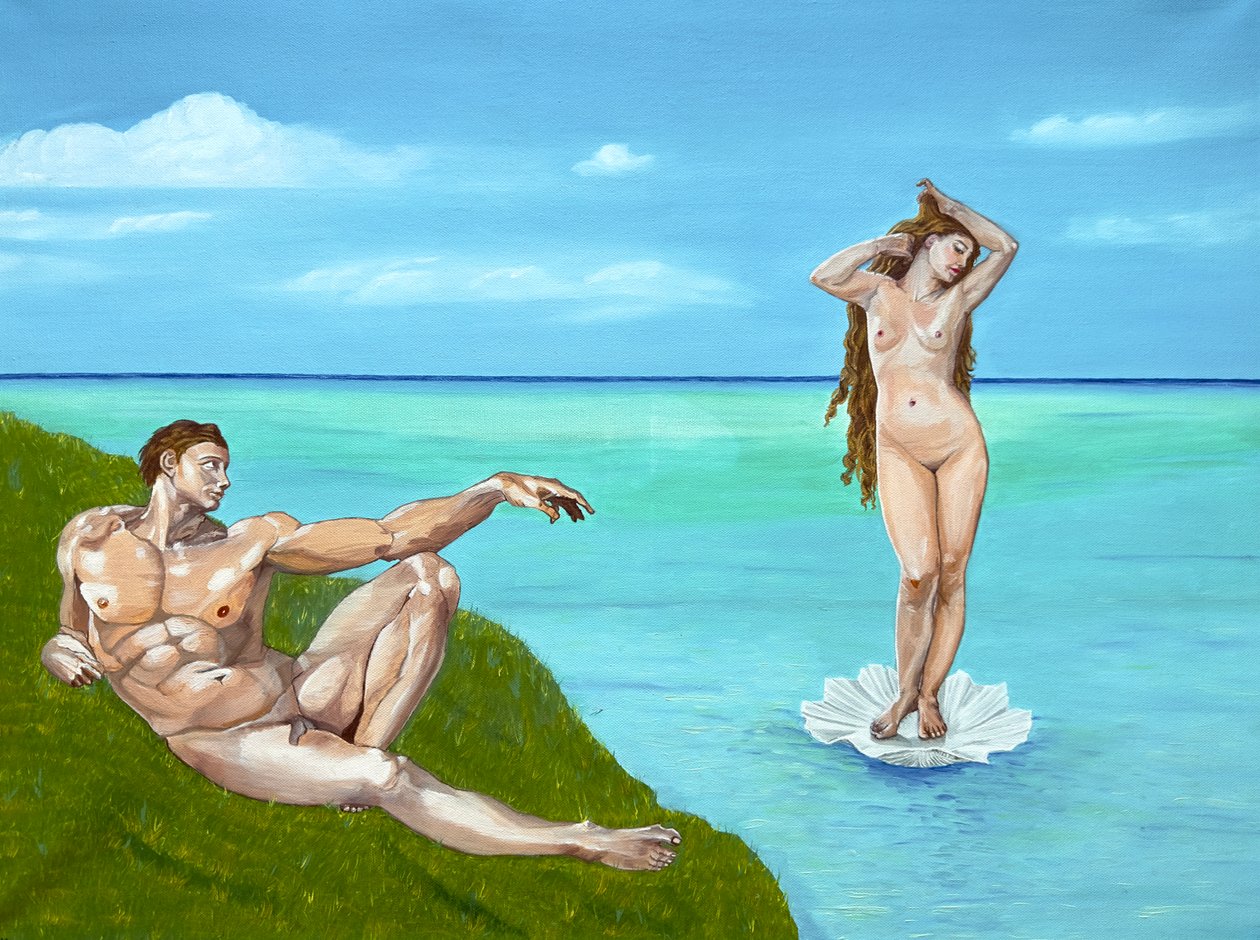 Aatamin unelma: Venus, 2023 (öljy kankaalle). tekijältä Akturk Yasemin