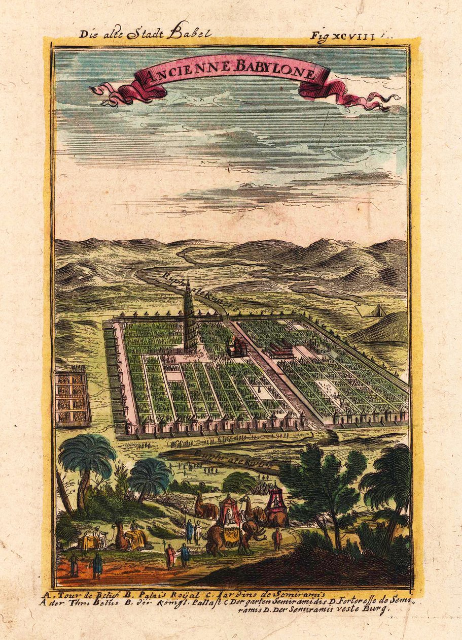 Babylonin muinainen kaupunki, 1719 tekijältä Alain Manesson Mallet
