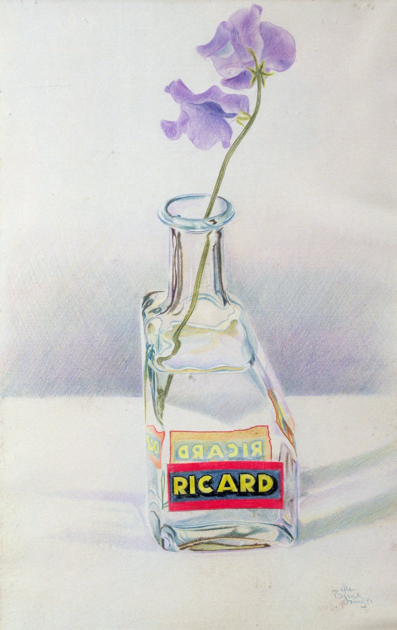Ricard Bottle, 1981 (värikynä paperille) tekijältä Alan Byrne