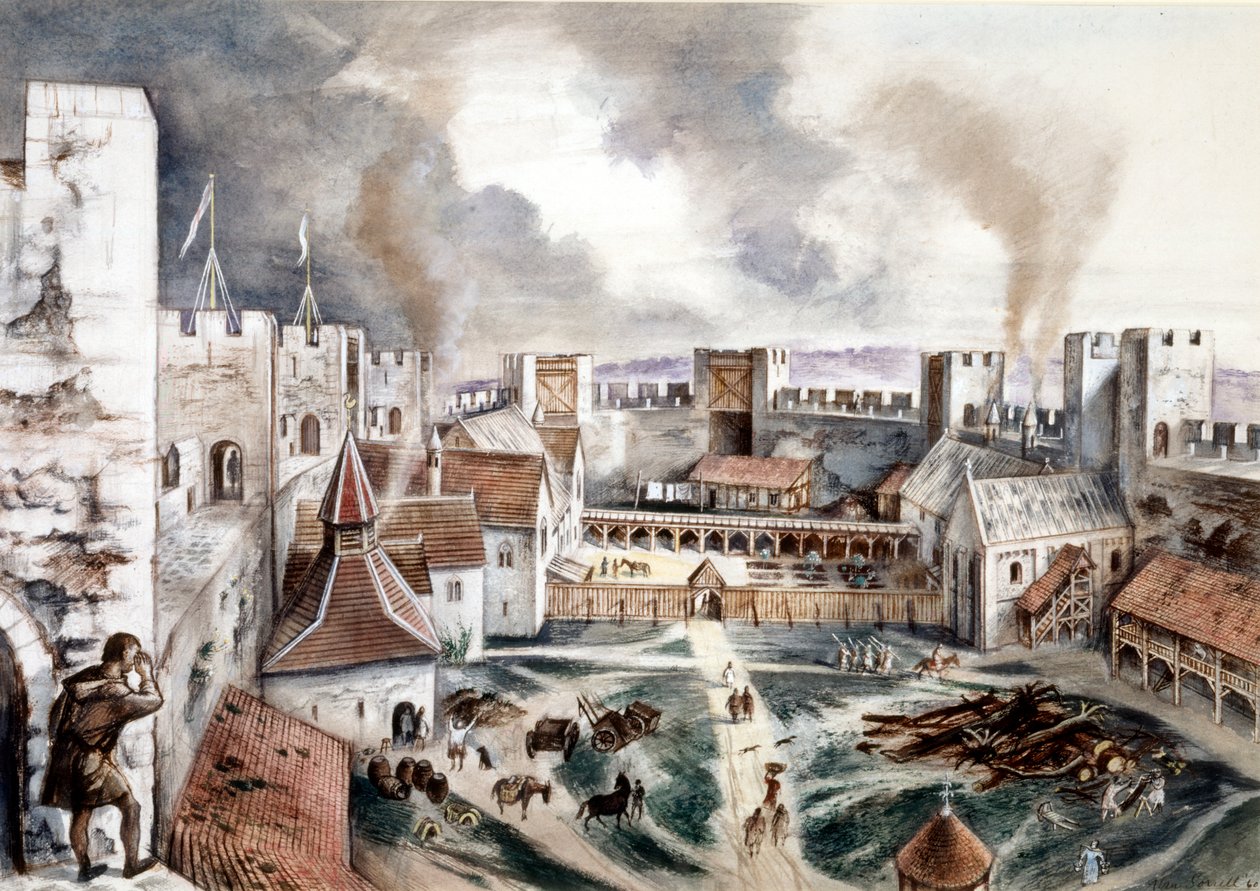 Framlinghamin linna, 1200-luku, 1960-luku tekijältä Alan Ernest Sorrell
