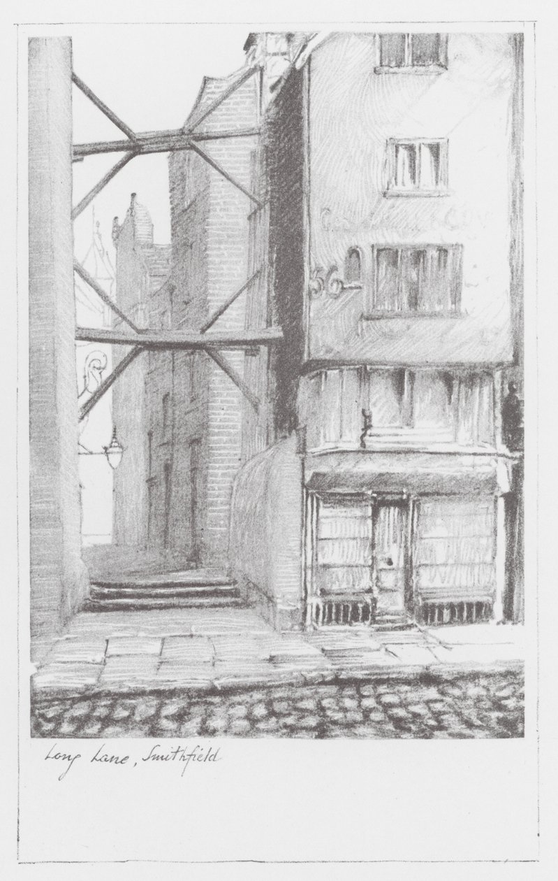 London Lanes: Long Lane, Smithfield (litografia): Long Lane, Smithfield (litografia). tekijältä Alan Stapleton