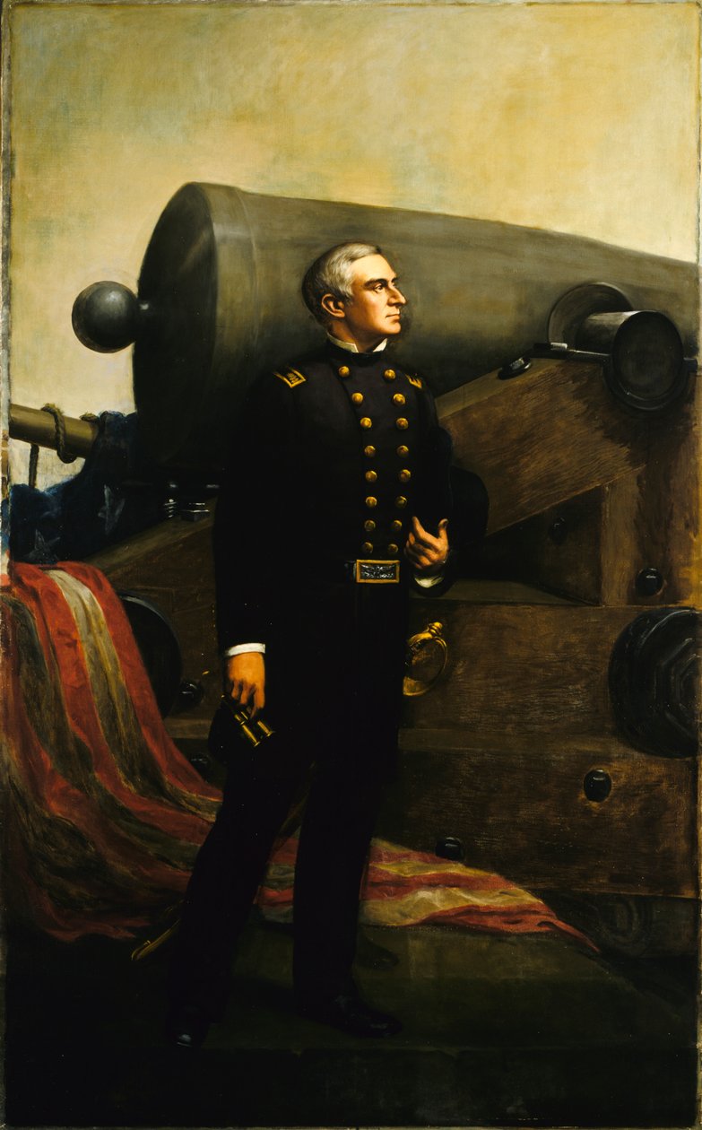 Ensimmäinen ase Fort Sumterissa Majuri Robert Anderson, n. 1861 tekijältä Alban Jasper Conant