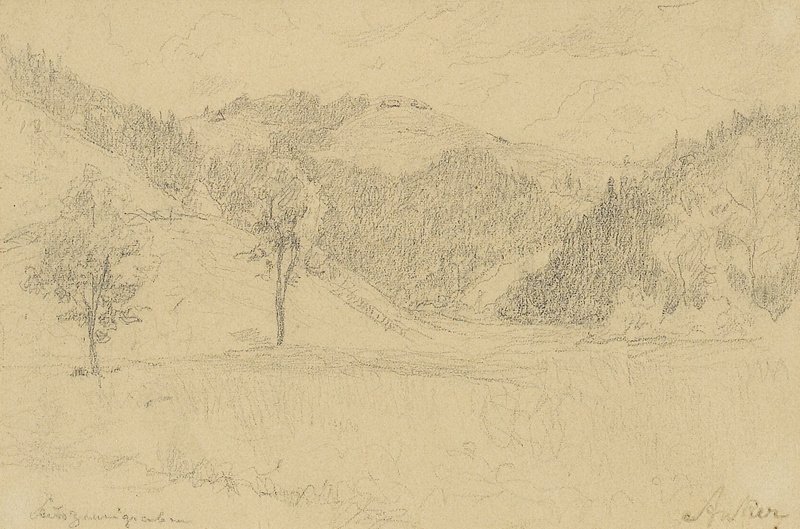 Hügellandschaft tekijältä Albert Anker