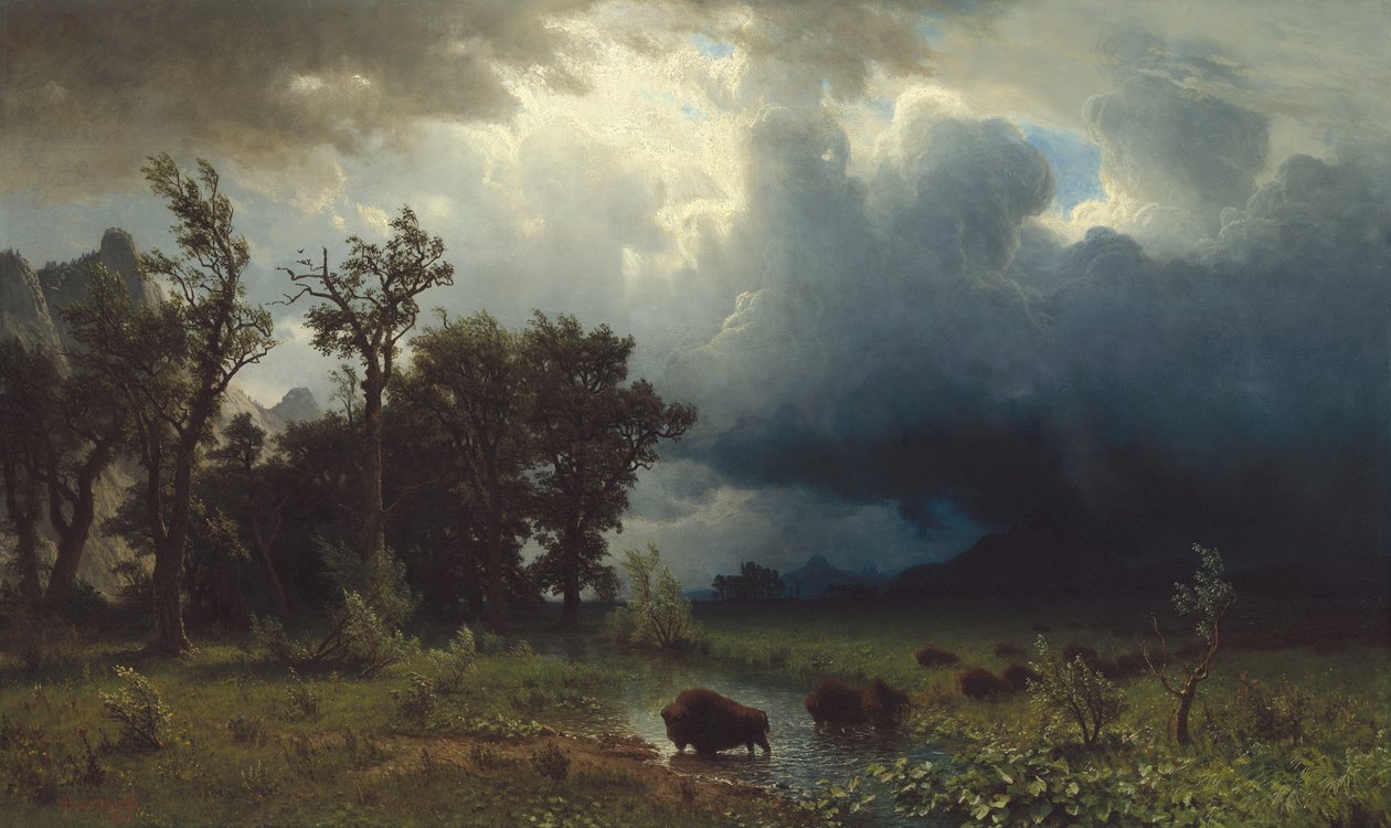 Buffalo Trail: Tuleva myrsky, 1869 tekijältä Albert Bierstadt