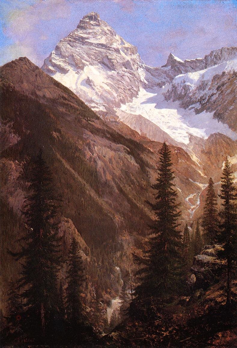 Kanadan Kalliovuorien Asulkan -jäätikkö tekijältä Albert Bierstadt