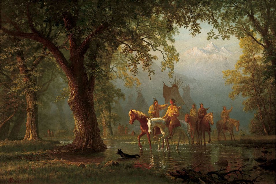 Intian sotapuolueen lähtö tekijältä Albert Bierstadt