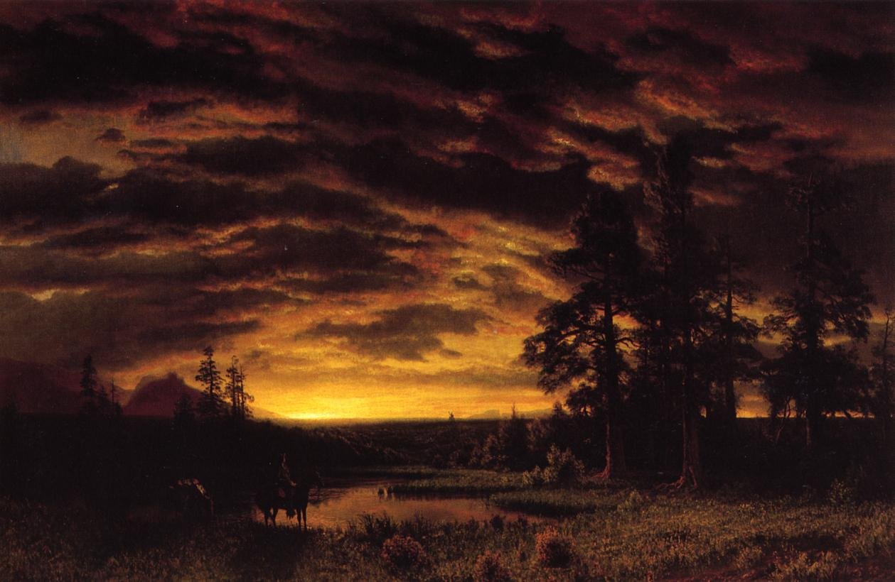 Ilta preerialla tekijältä Albert Bierstadt