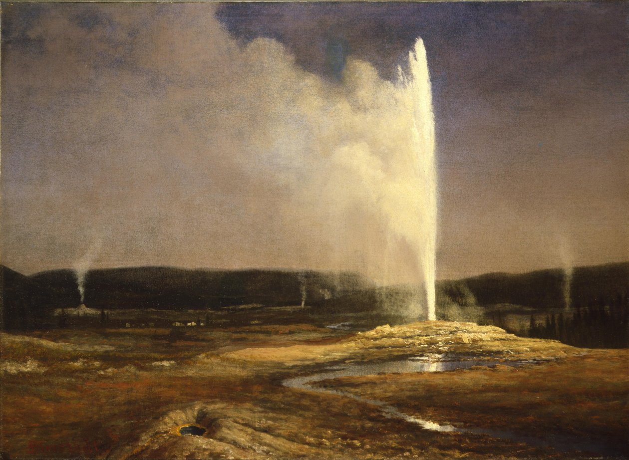 Geysirit Yellowstonessa tekijältä Albert Bierstadt