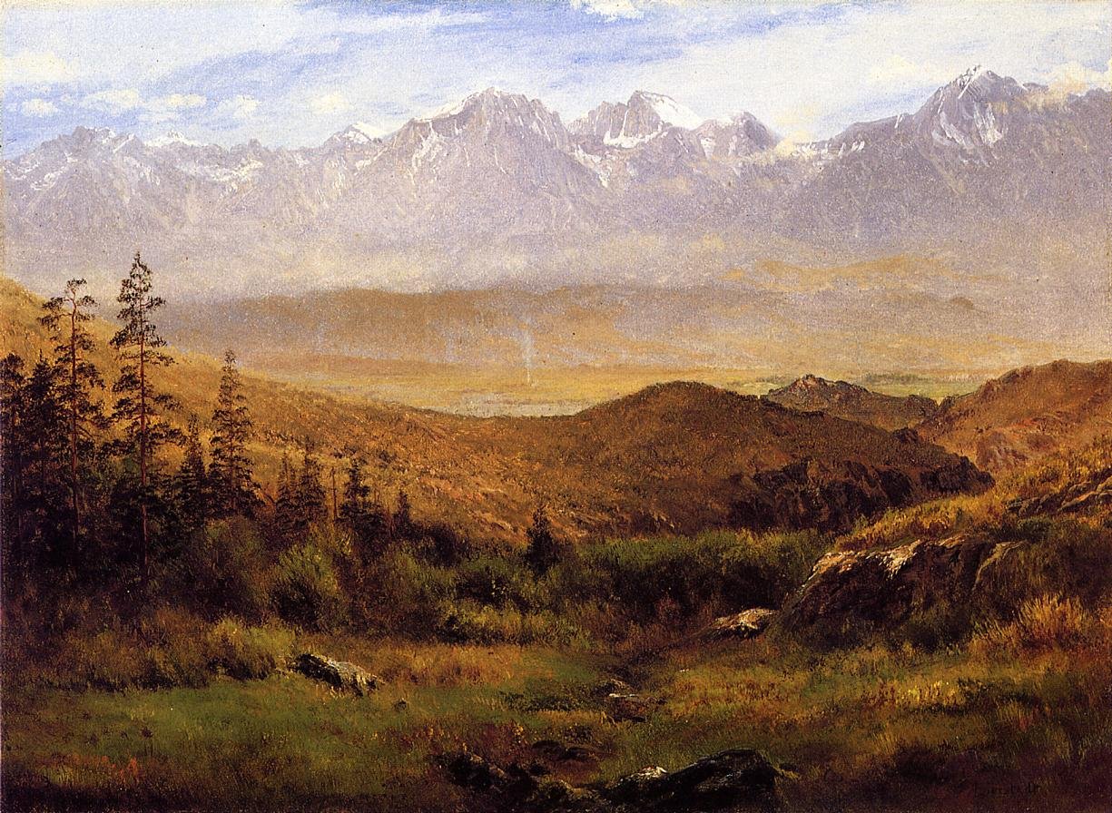 Vuorten juurella tekijältä Albert Bierstadt