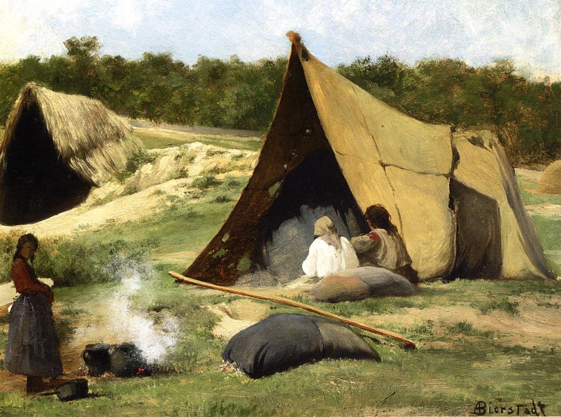 Intiaanileiri tekijältä Albert Bierstadt