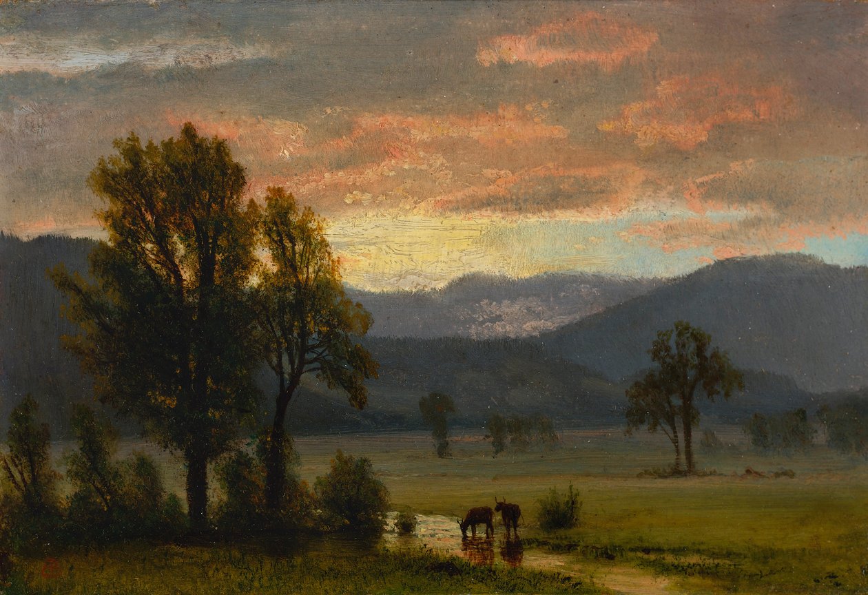 Maisema karjan kanssa tekijältä Albert Bierstadt