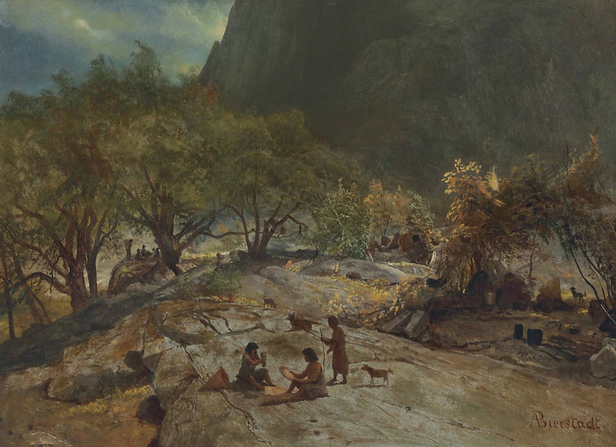 Mariposa Intian leiri, Yosemiten laakso, Kalifornia tekijältä Albert Bierstadt