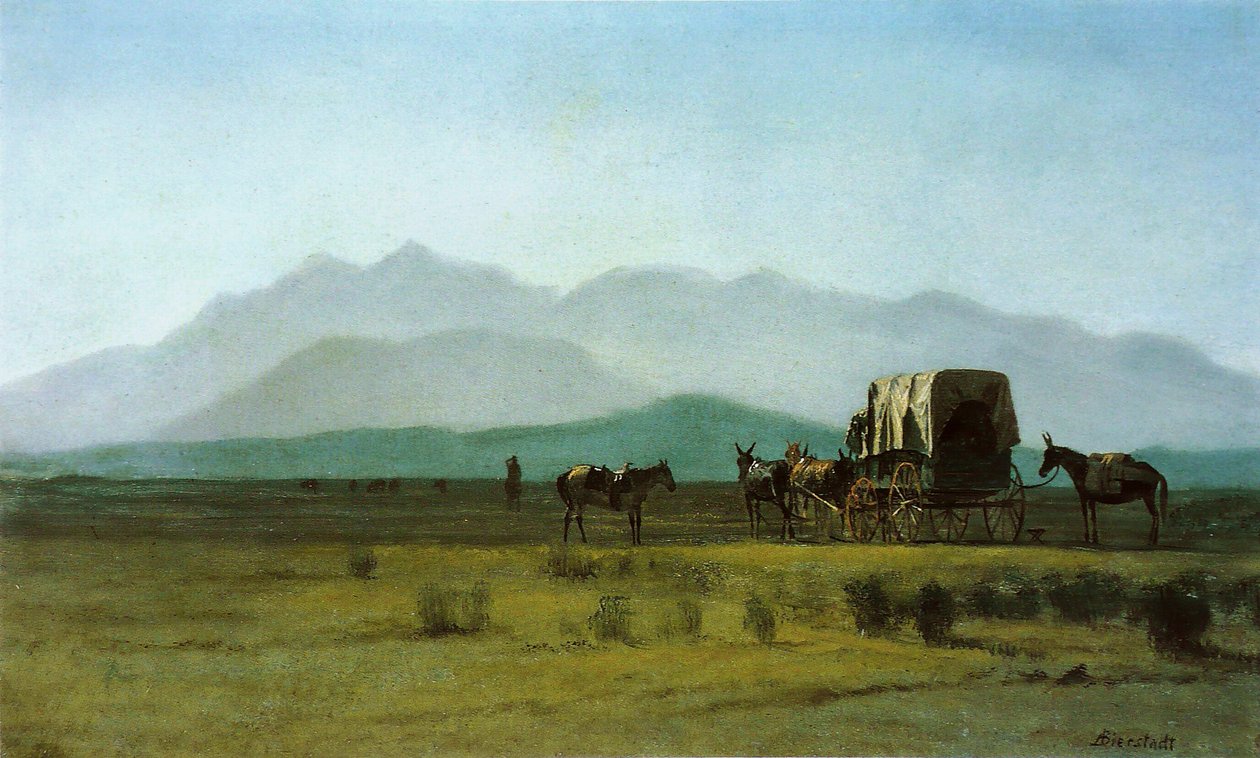 Surveyors Wagon Kalliovuorilla tekijältä Albert Bierstadt