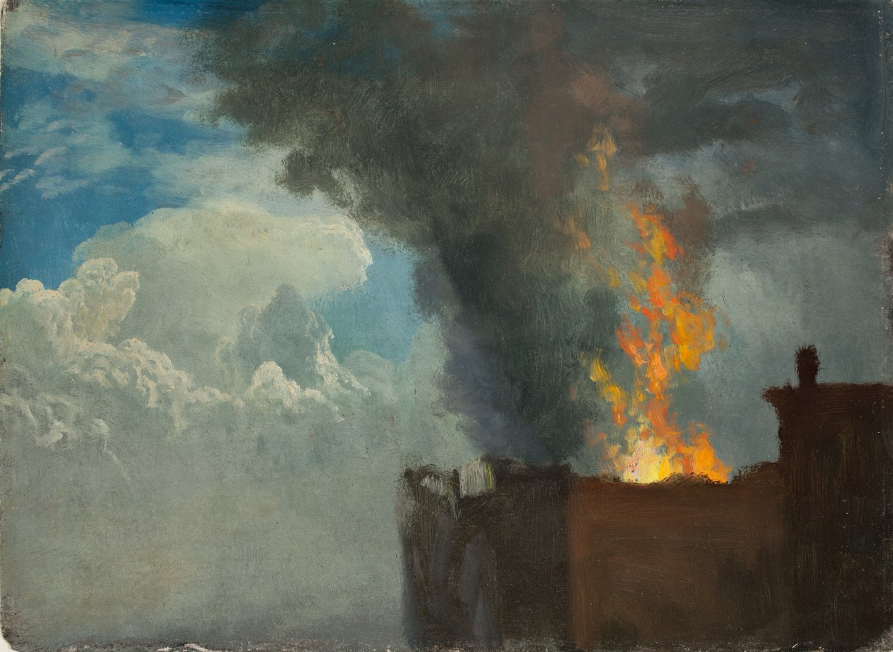 Palo (öljy paperille) tekijältä Albert Bierstadt