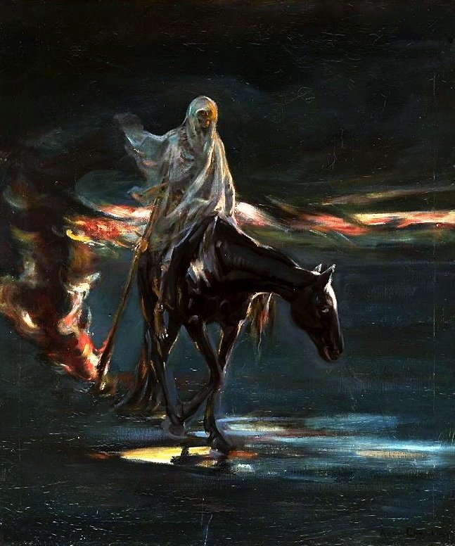 Kuolema ja tulipalo, keskeinen osa triptykyn katastrofia. tekijältä Albert Chmielowski