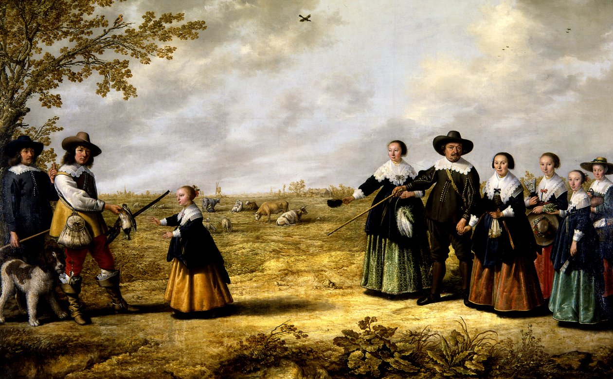 Perheen muotokuva maisemassa tekijältä Albert Cuyp