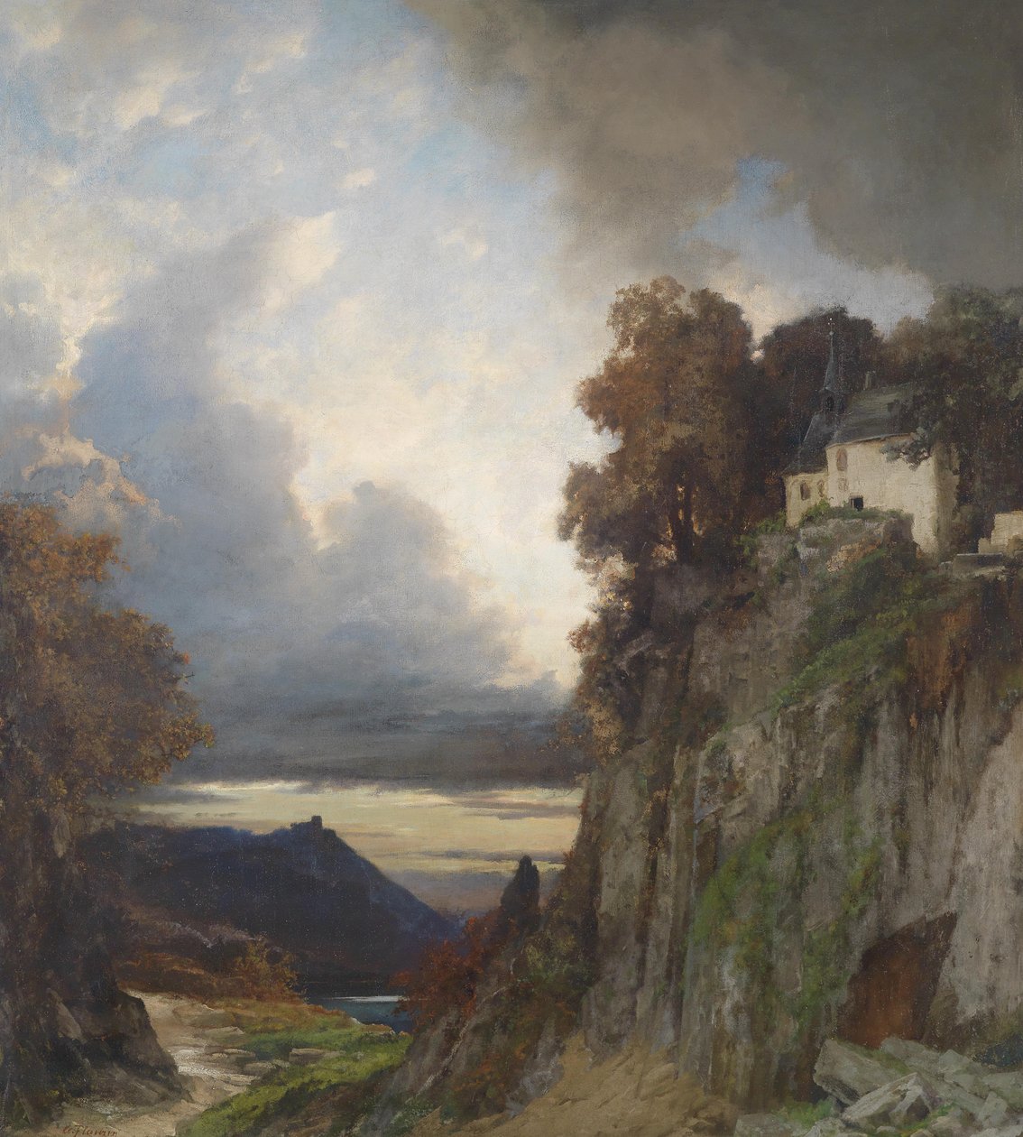 Abendstimmung am Rhein (bei Koblenz) tekijältä Albert Flamm