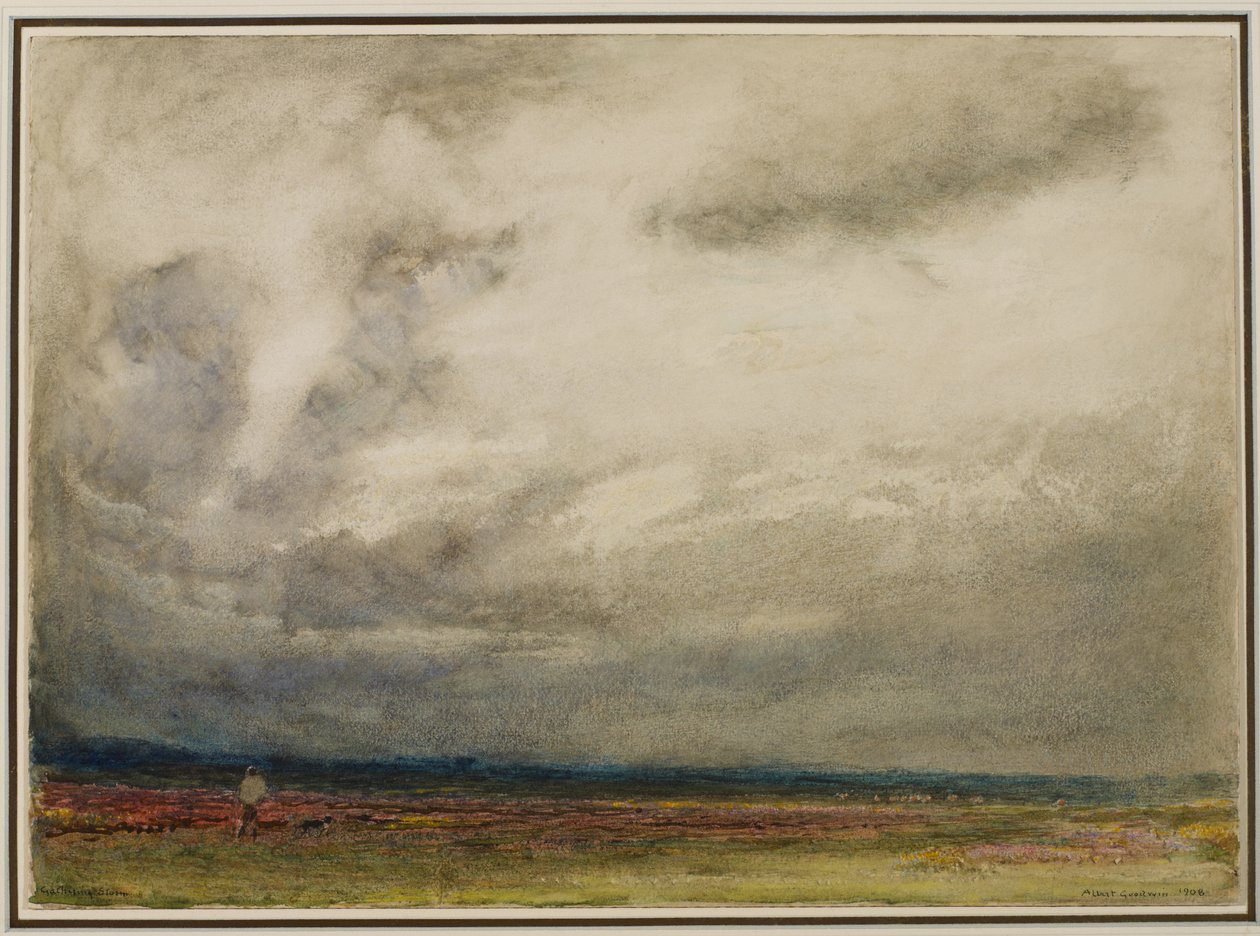 A Gathering Storm, 1908 (wc ja vartaloväri paperilla) tekijältä Albert Goodwin
