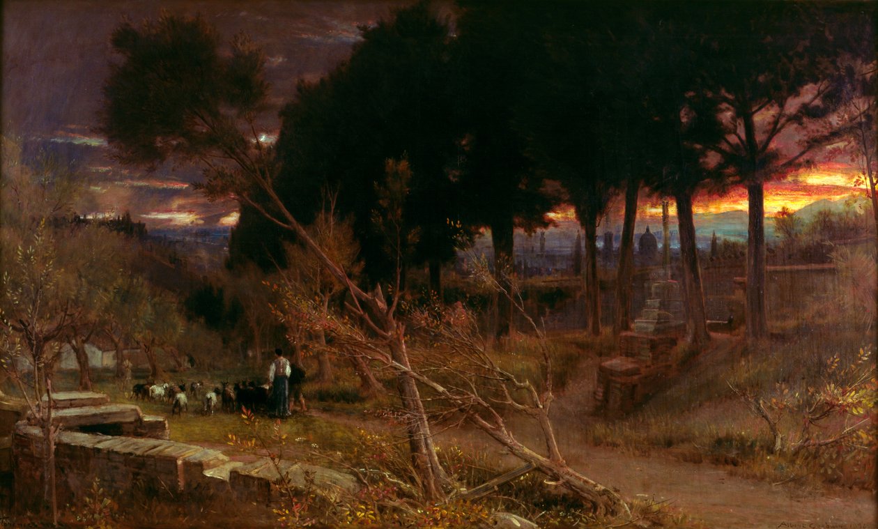 Firenze, ilta, 1896 tekijältä Albert Goodwin