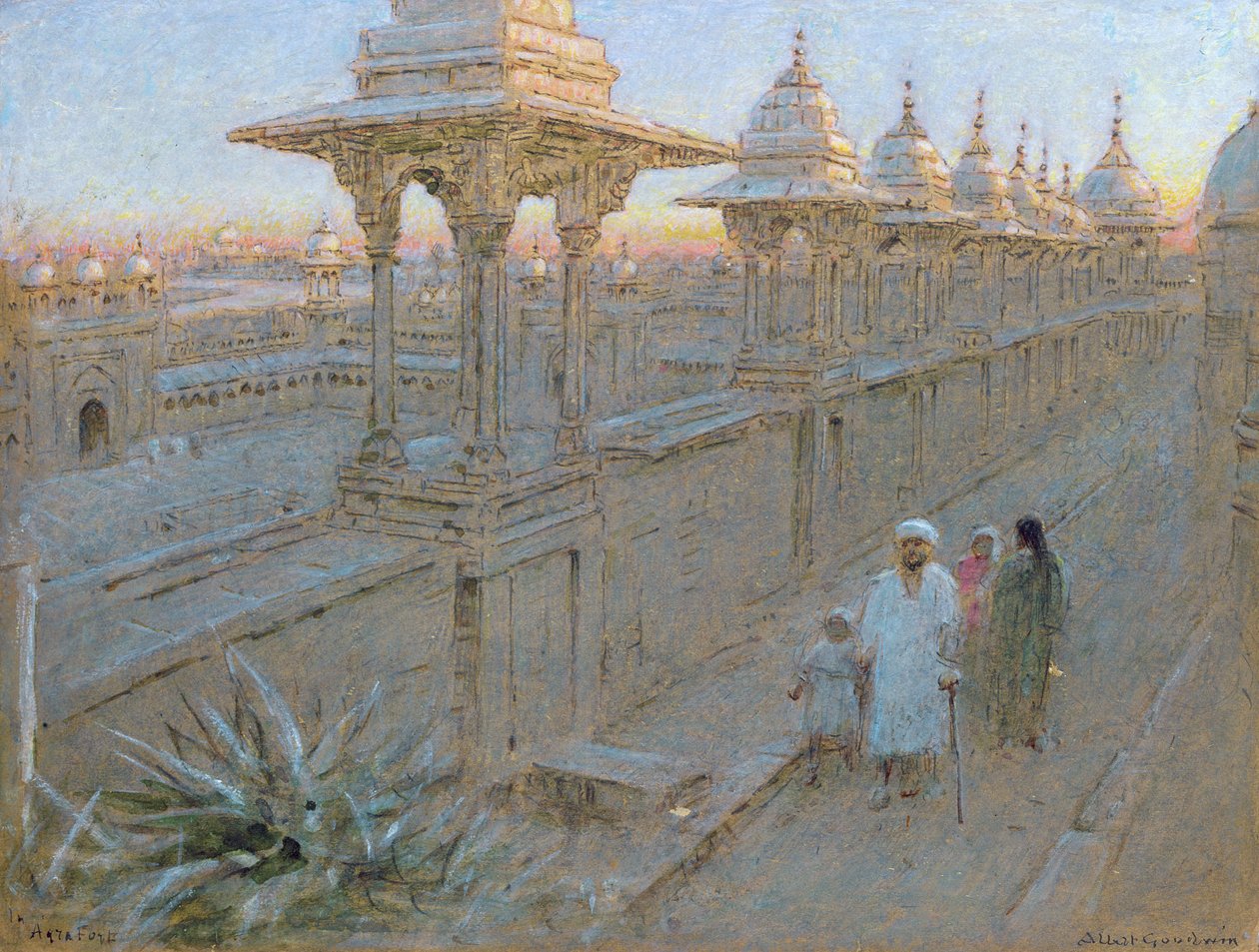 Agra Fortissa (kynä ja muste ja akvarelli paperille) tekijältä Albert Goodwin