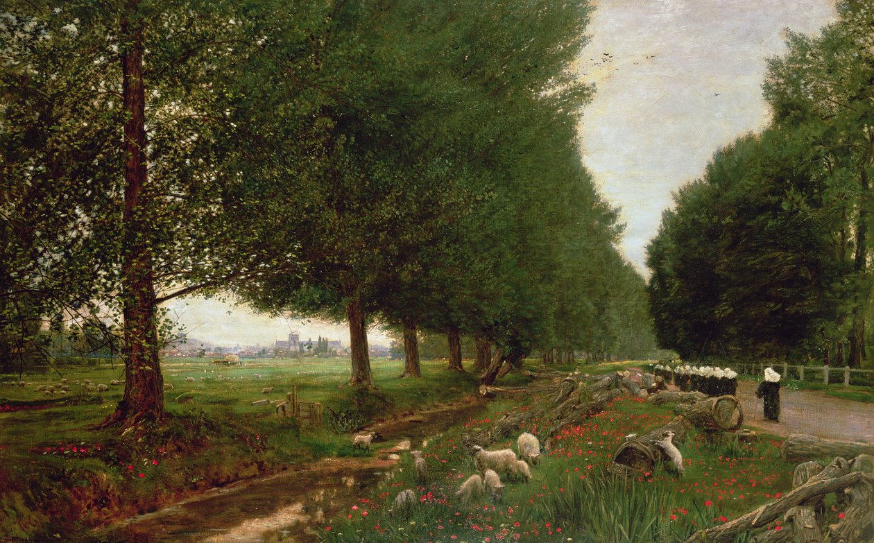 Huonekalut ja erilaiset esineet 1100- ja 1300-luvuilta tekijältä Albert Goodwin