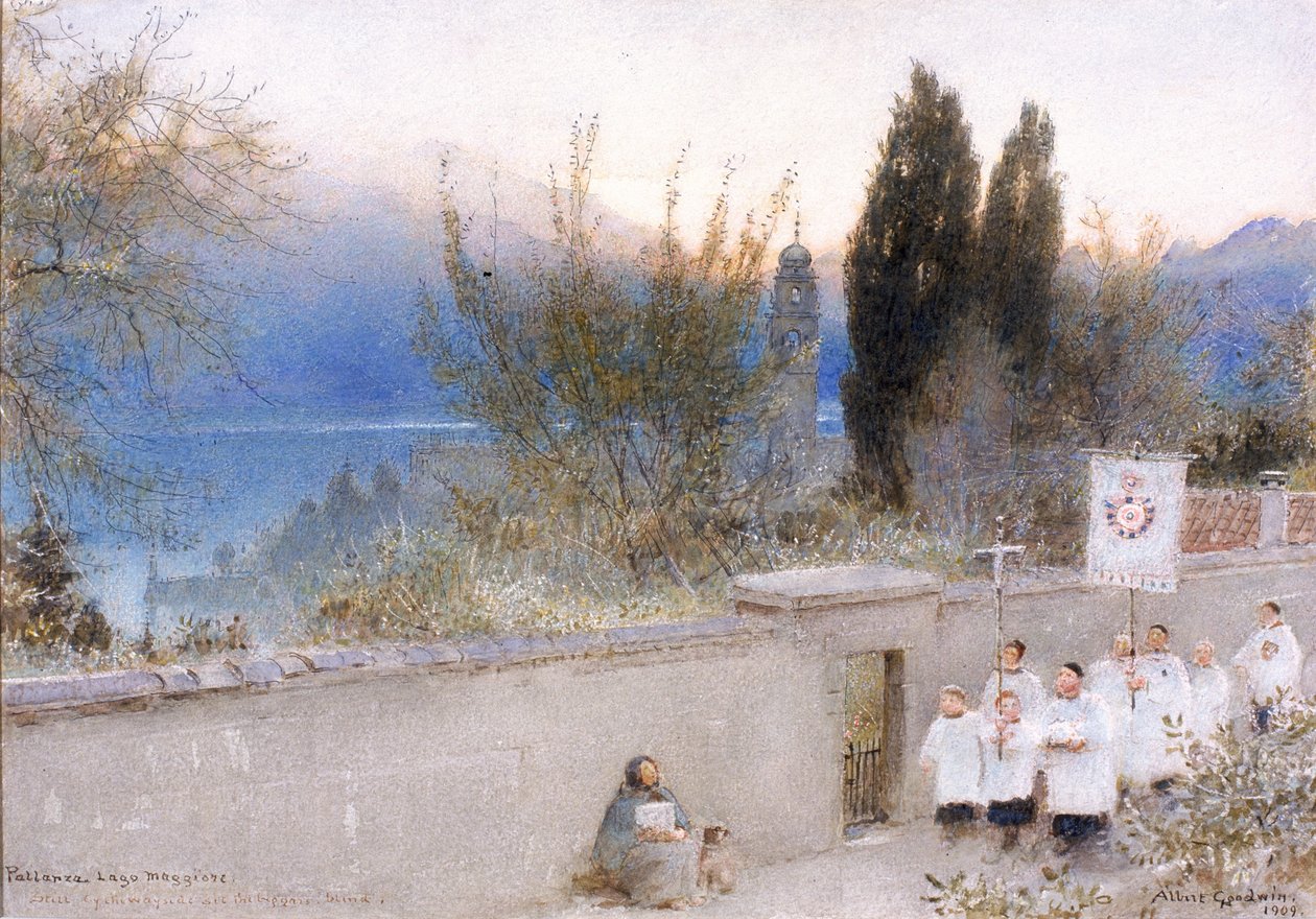 Pallanza, Maggiore-järvi (muste) tekijältä Albert Goodwin